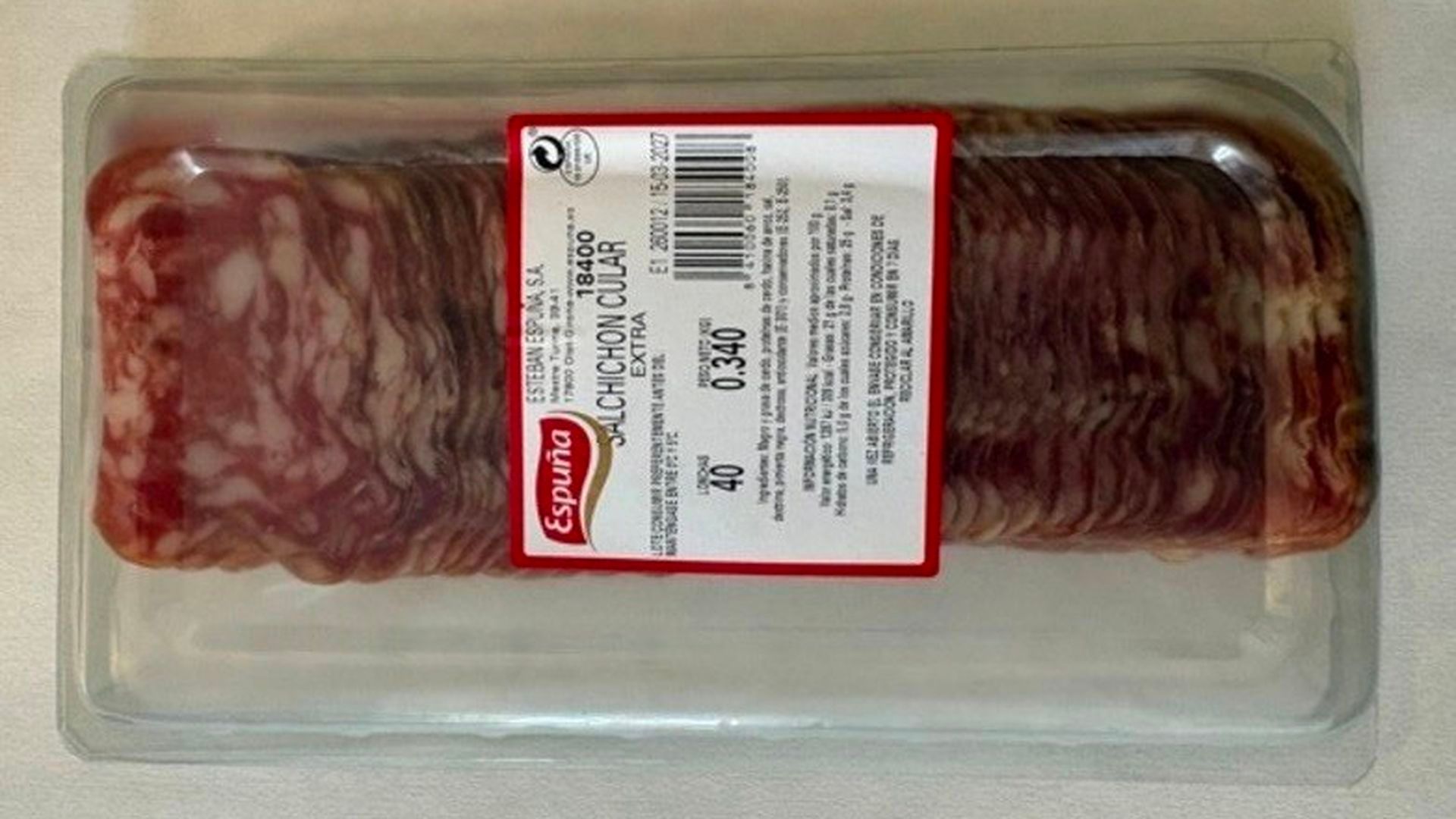 Archivo - Consumo alerta de presencia no declarada de leche en doce lotes de salchichón cular extra de la marca Espuña Archivo - Consumo alerta de presencia no declarada de leche en doce lotes de salchichón cular extra de la marca Espuña