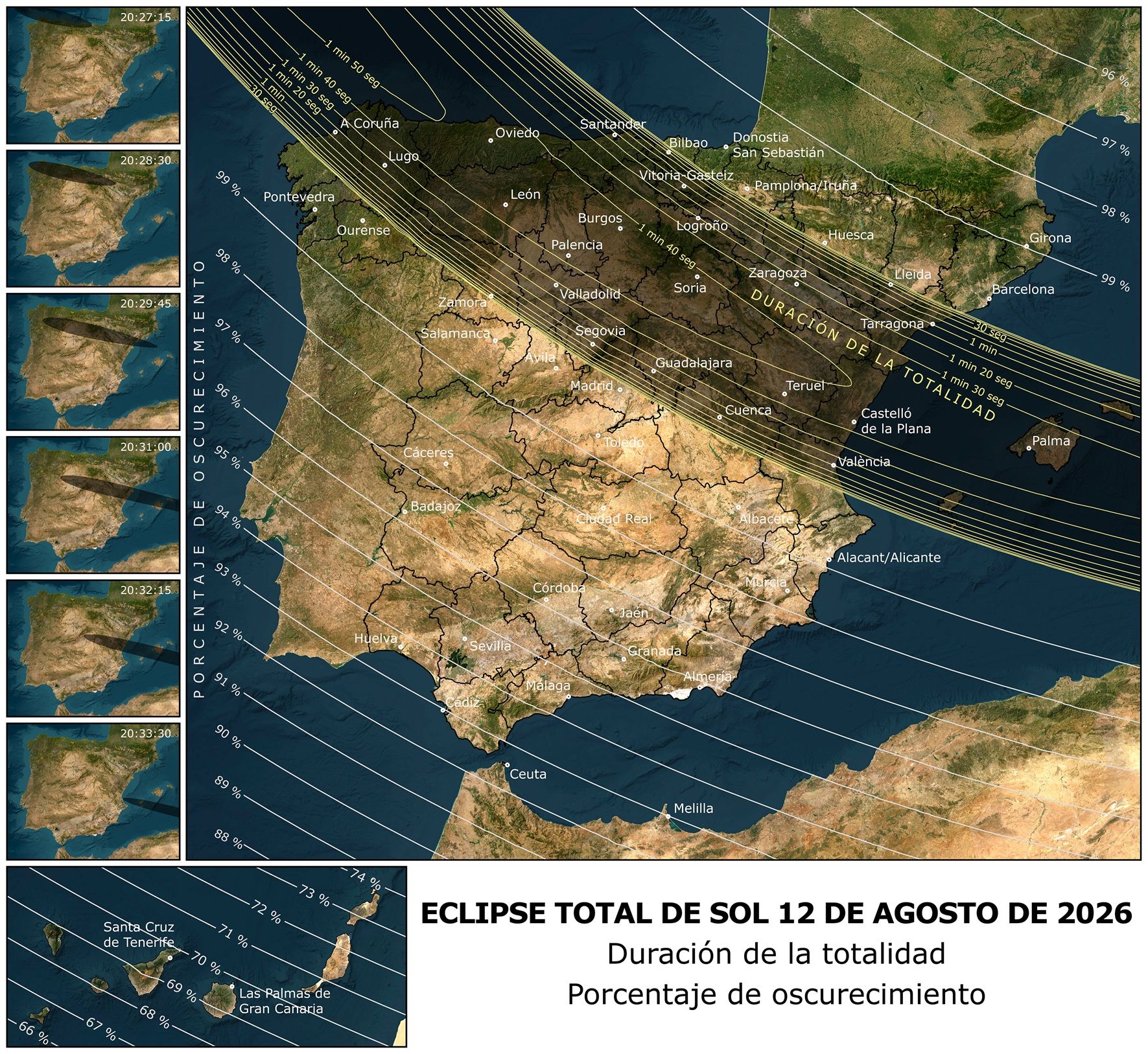 La franja de totalidad en España