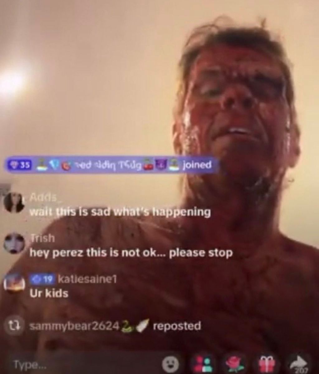 Pantallazo del directo de Perez Hilton