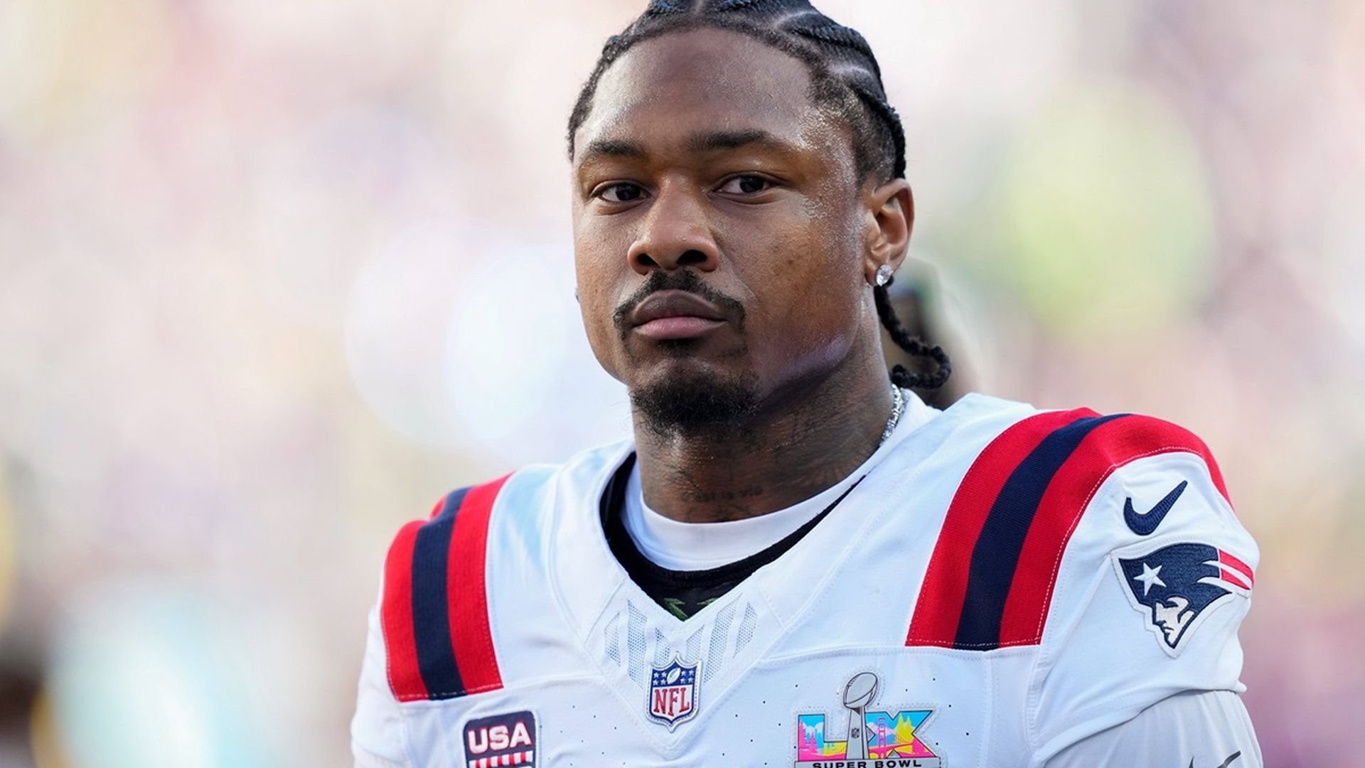 Stefon Diggs en su última temporada con los New England Patriots Stefon Diggs en su última temporada con los New England Patriots