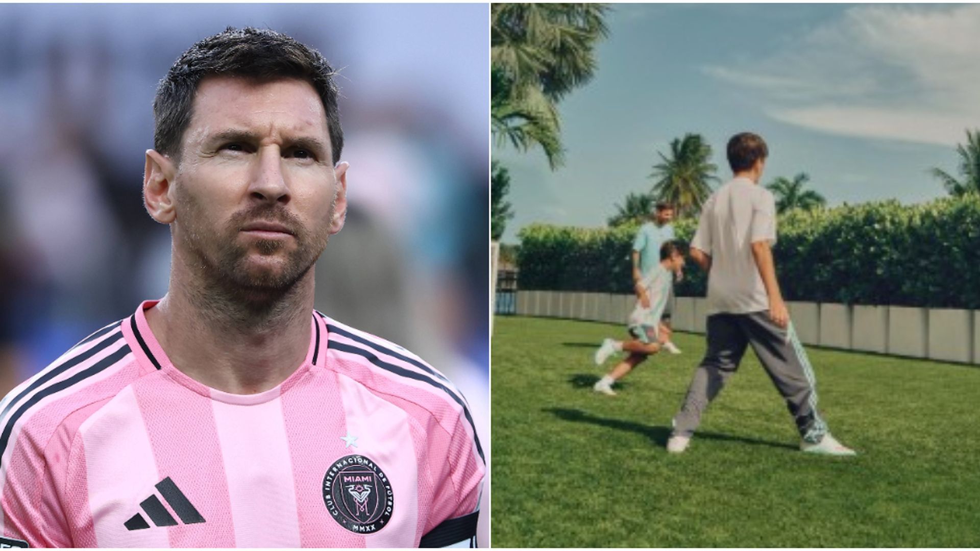 Leo Messi y su hijo Thiago