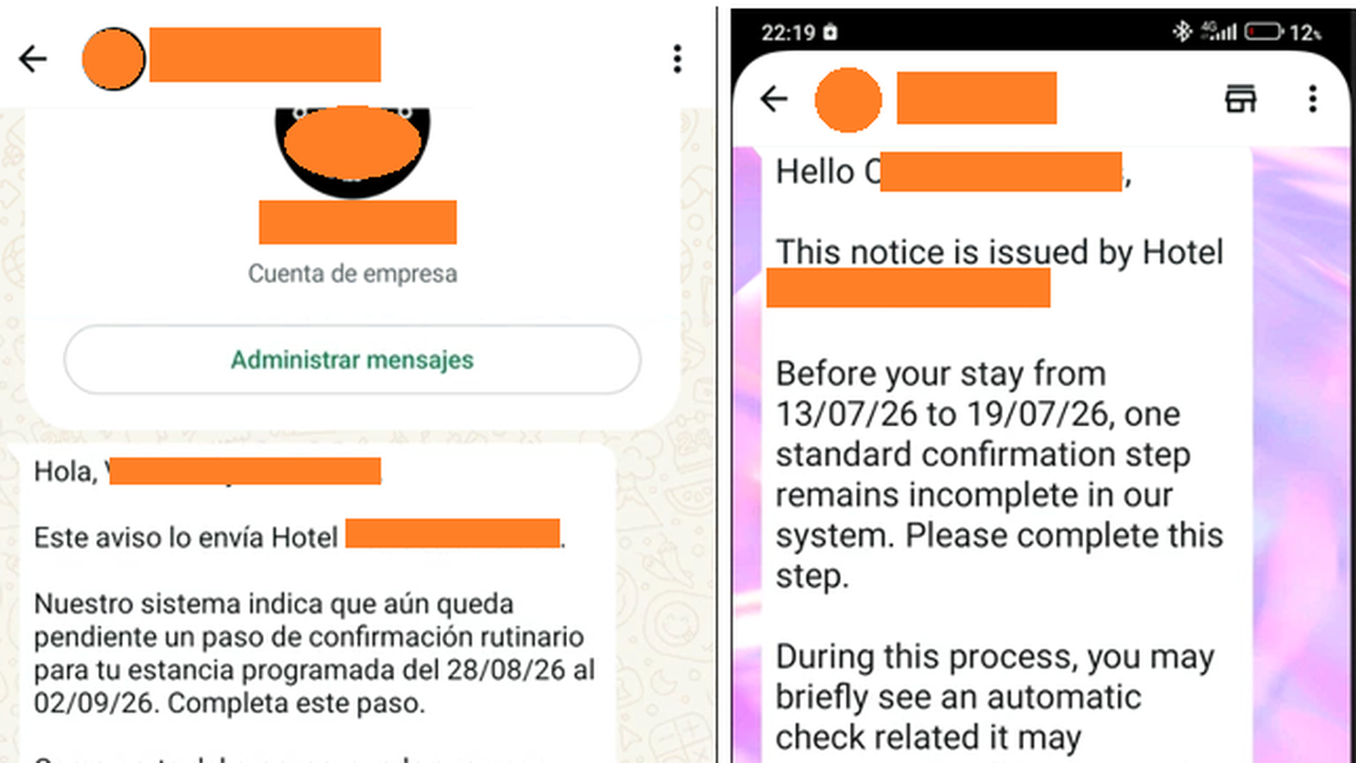 Mensajes de estafas reales