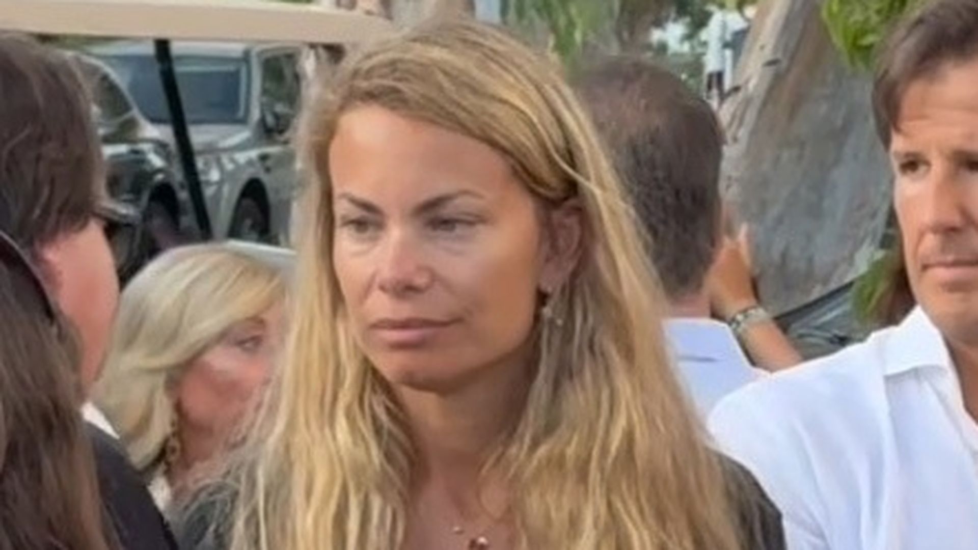 Carla Goyanes, en el funeral de su hermana Carla Goyanes, en el funeral de su hermana
