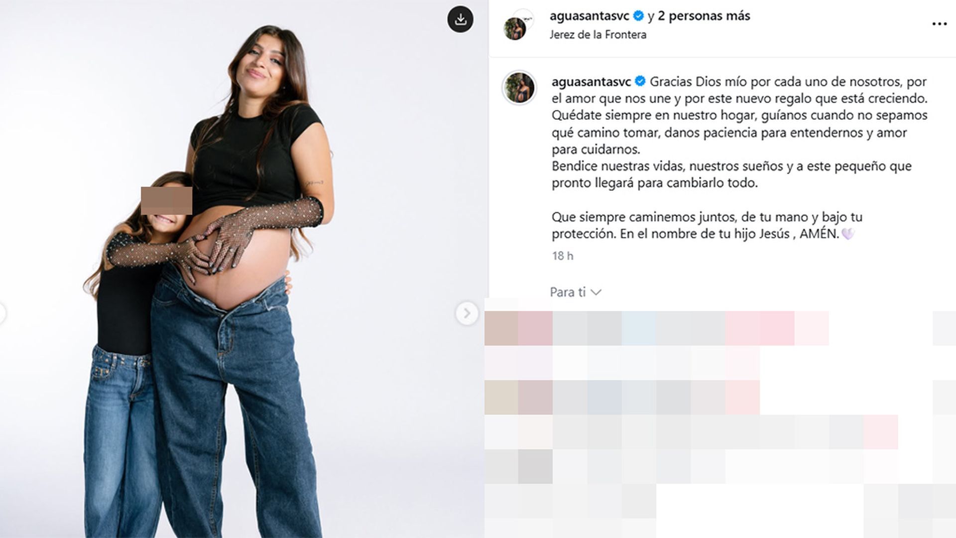 Agusantas, con la hija de Alma Bollo