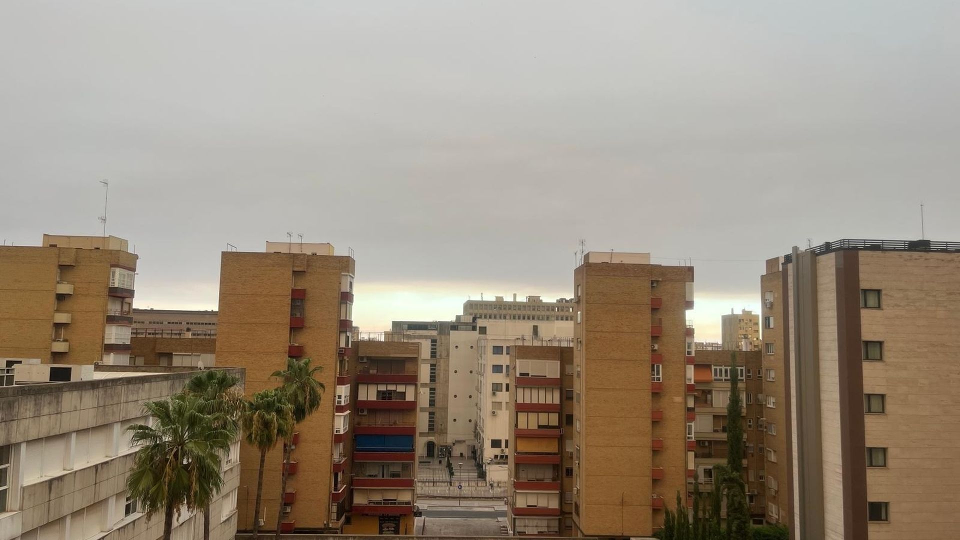 El humo del incendio forestal de Niebla llega a Sevilla capital y tiñe de gris el cielo despejado