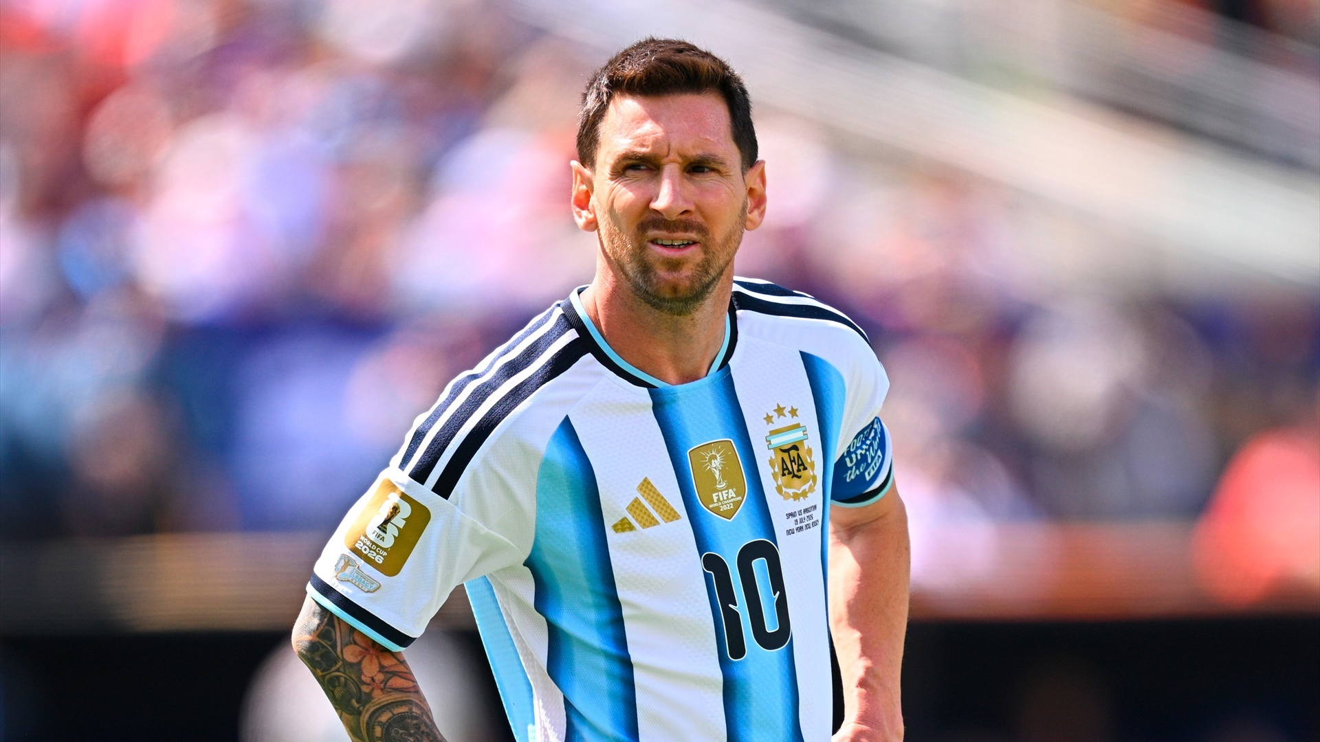 Leo Messi, en un partido con Argentina durante el Mundial Leo Messi, en un partido con Argentina durante el Mundial