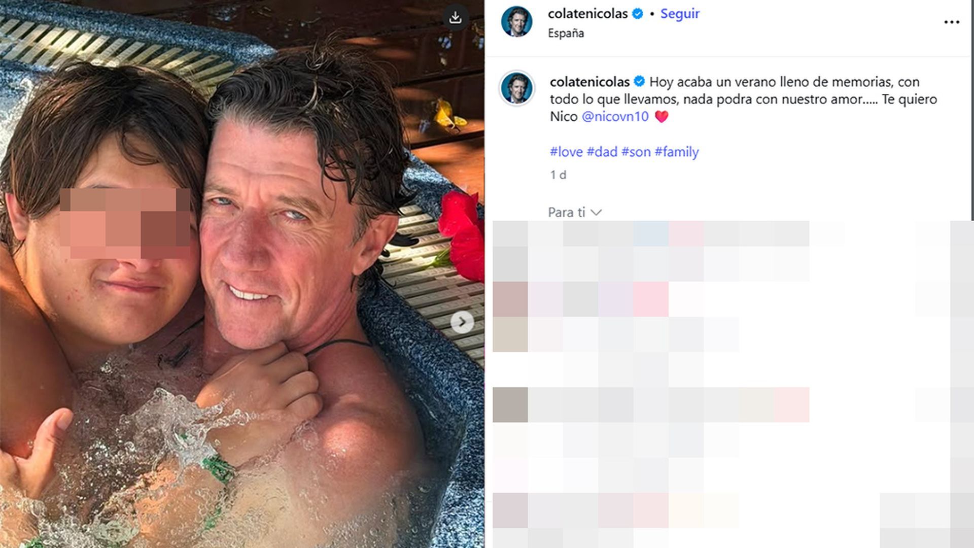 Colate se despide de su hijo Nicolás