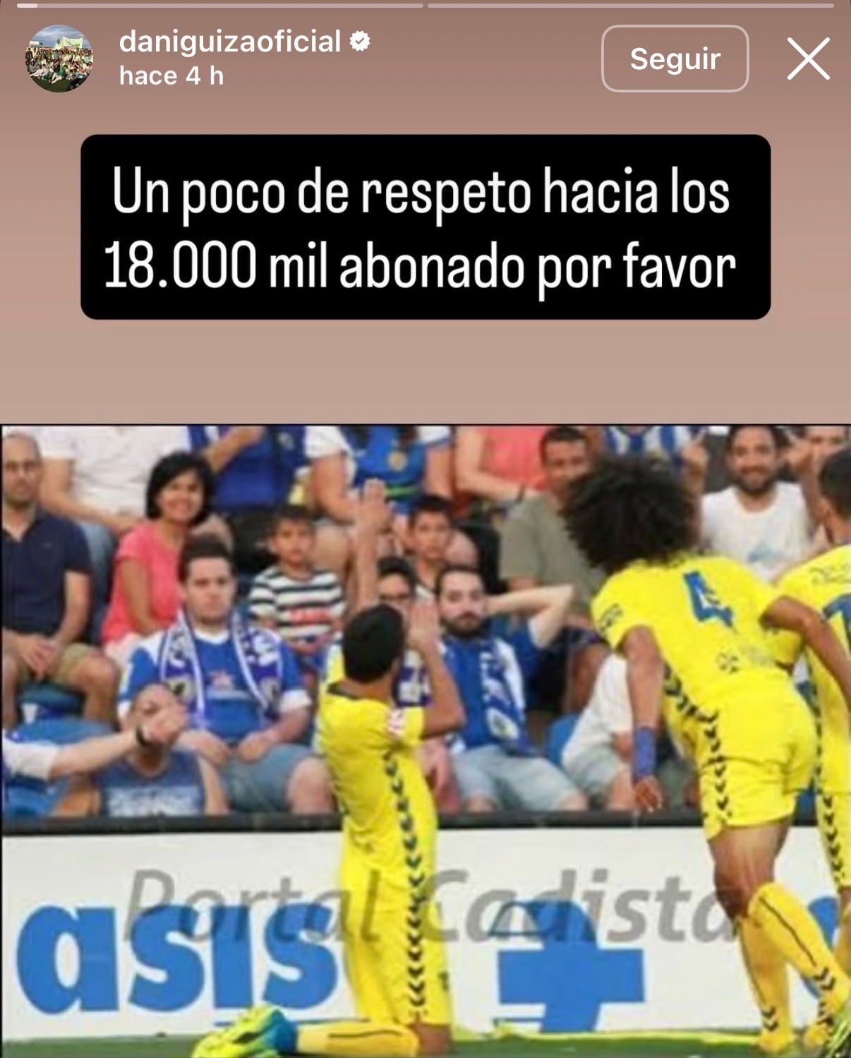 La publicación de Dani Güiza contra la directiva del Cádiz