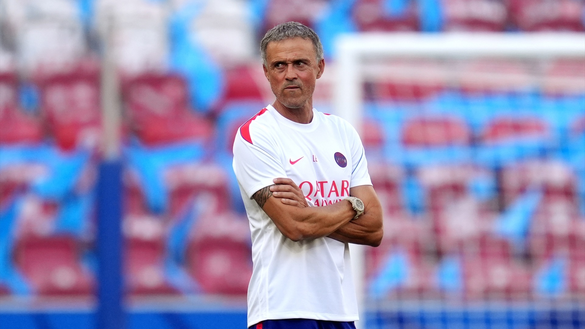 Luis Enrique, en la previa de la Supercopa de Europa Luis Enrique, en la previa de la Supercopa de Europa