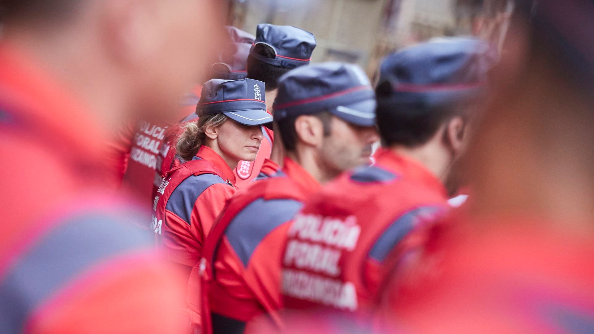 Agentes de la Policía Foral de Navarra durante las fiestas de San Fermín, Pamplona Agentes de la Policía Foral de Navarra durante las fiestas de San Fermín, Pamplona
