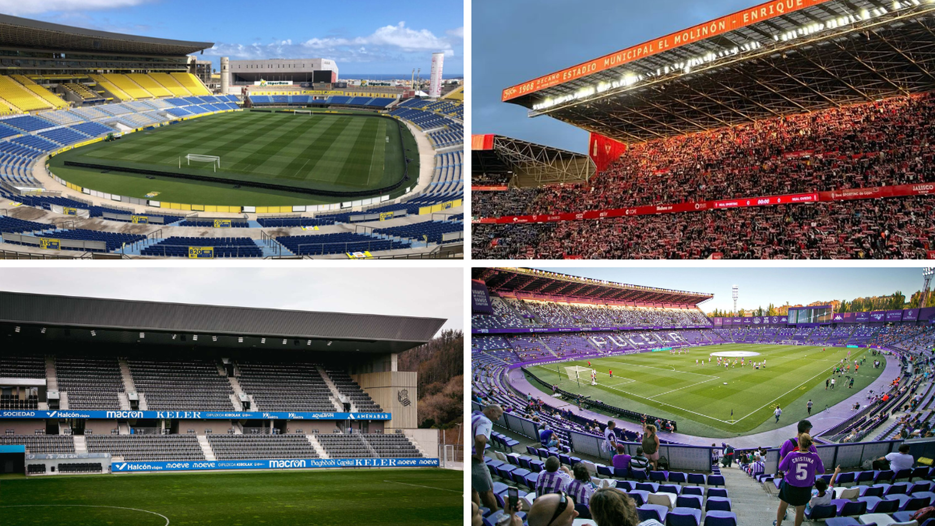 Algunos de los estadios de LaLiga Hypermotion 2026/2026 Algunos de los estadios de LaLiga Hypermotion 2026/2026