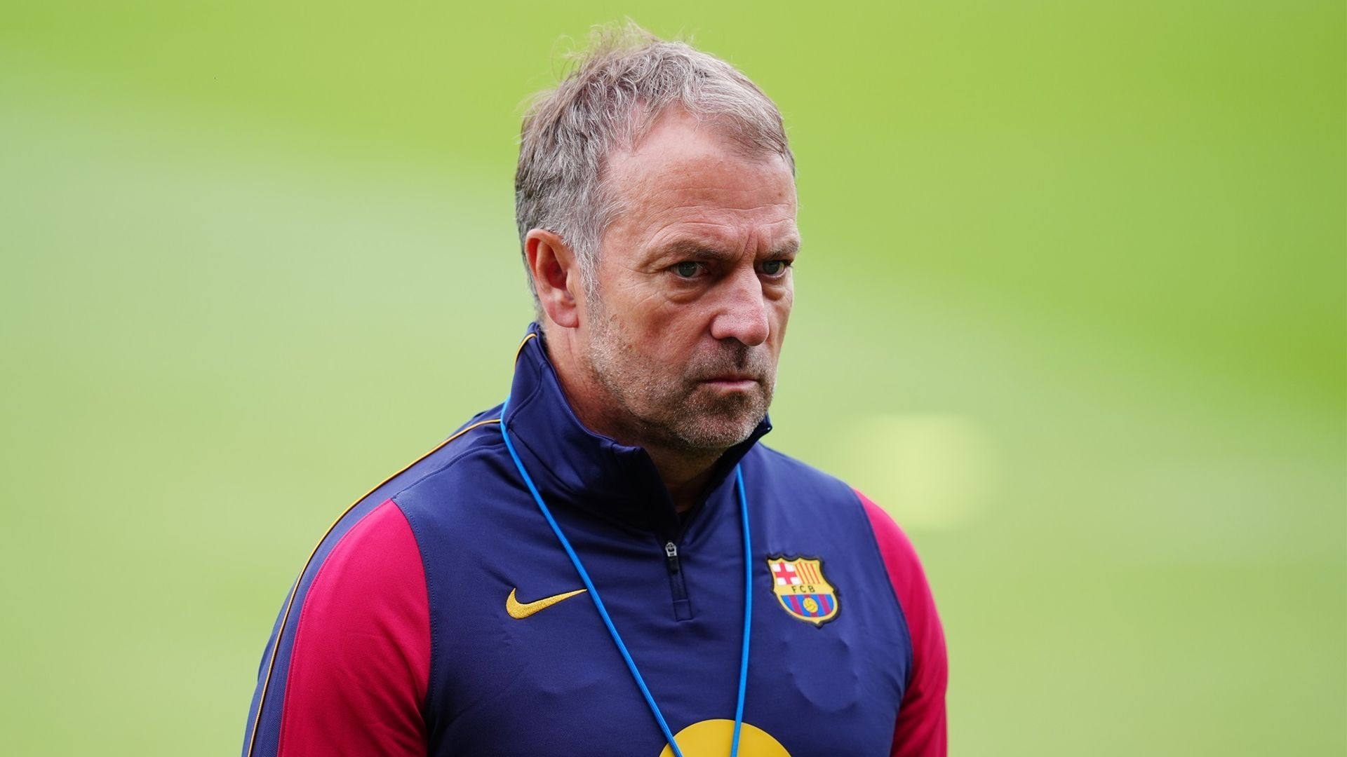 Hansi Flick en un entrenamiento del Barça Hansi Flick en un entrenamiento del Barça