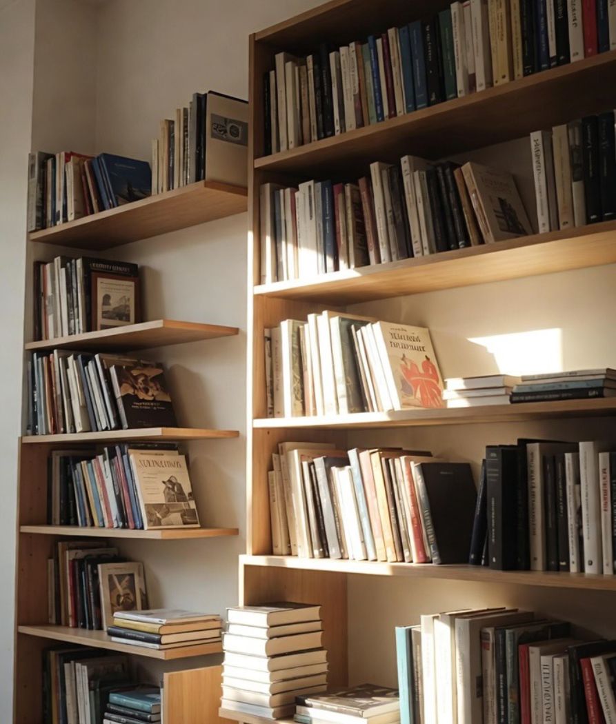 Una de las librerías del salón principal de Bea Archidona