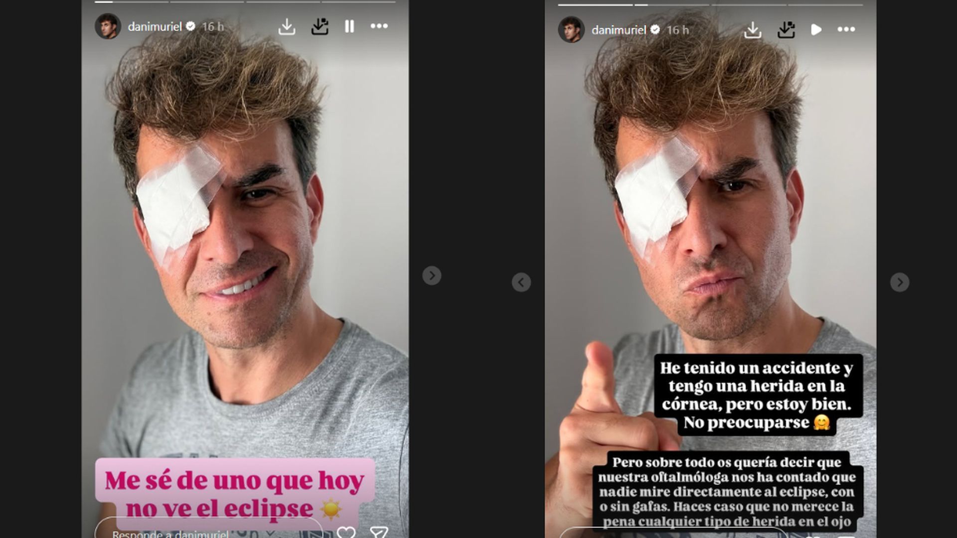 Daniel Muriel herida en la córnea