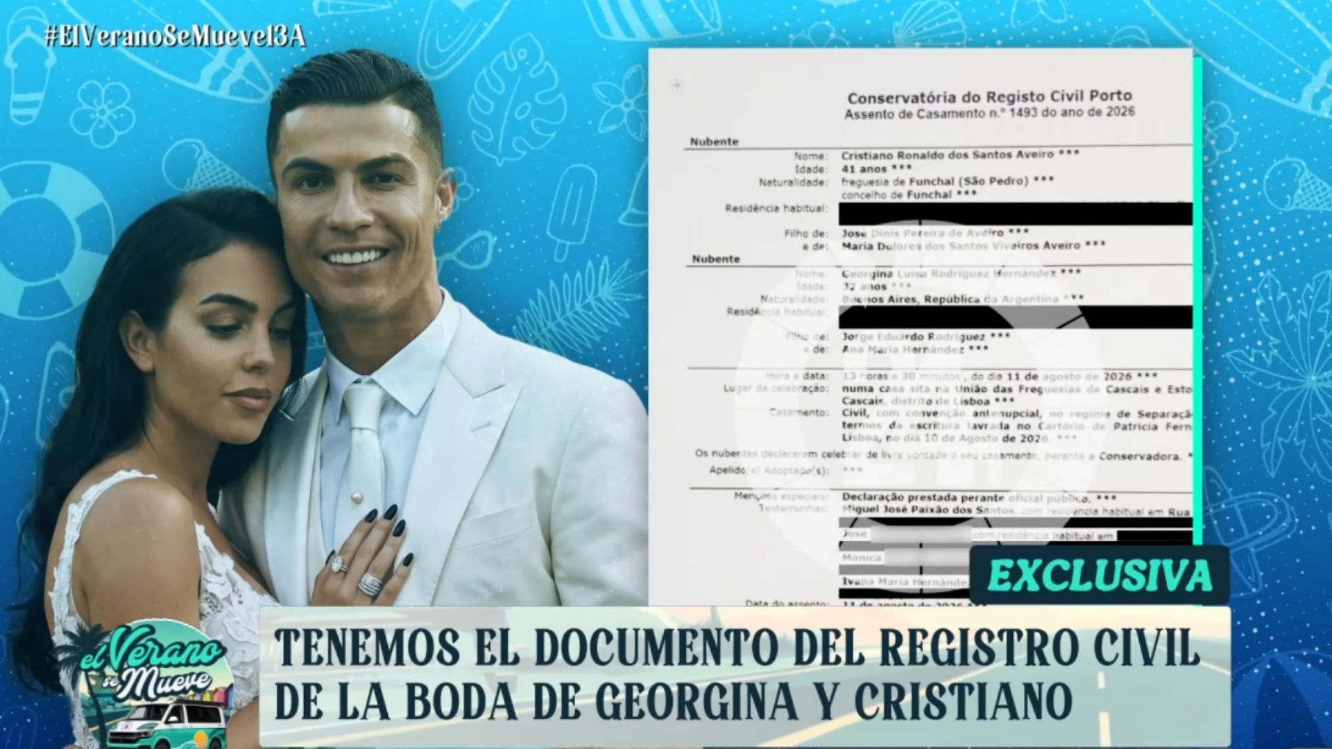 El documento del registro civil de la boda entre Cristiano Ronaldo y Georgina Rodríguez, al descubierto