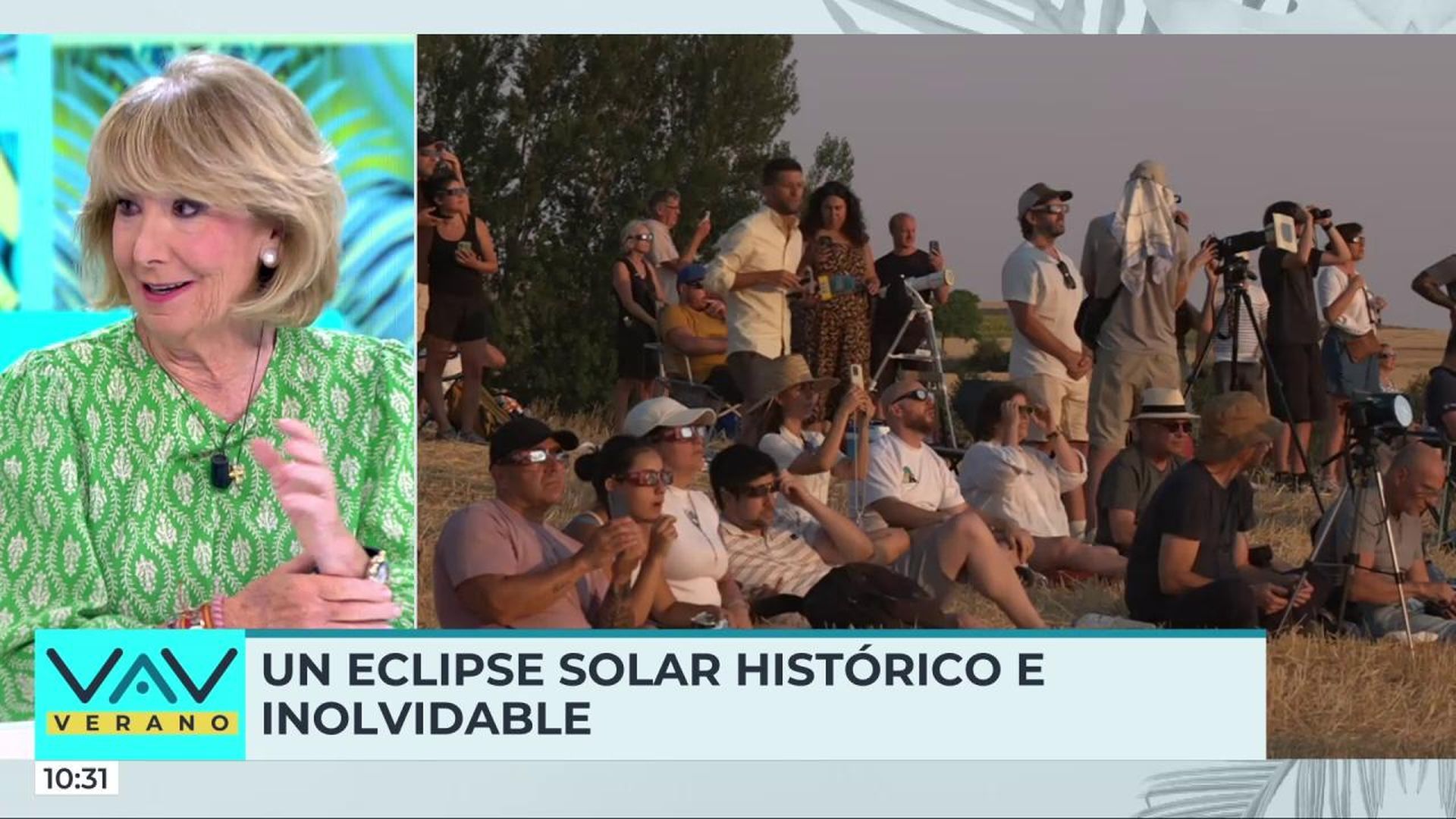 Esperanza Aguirre en la tele o Jano Mecha emocionado: así vivió 'Vamos a ver' el eclipse