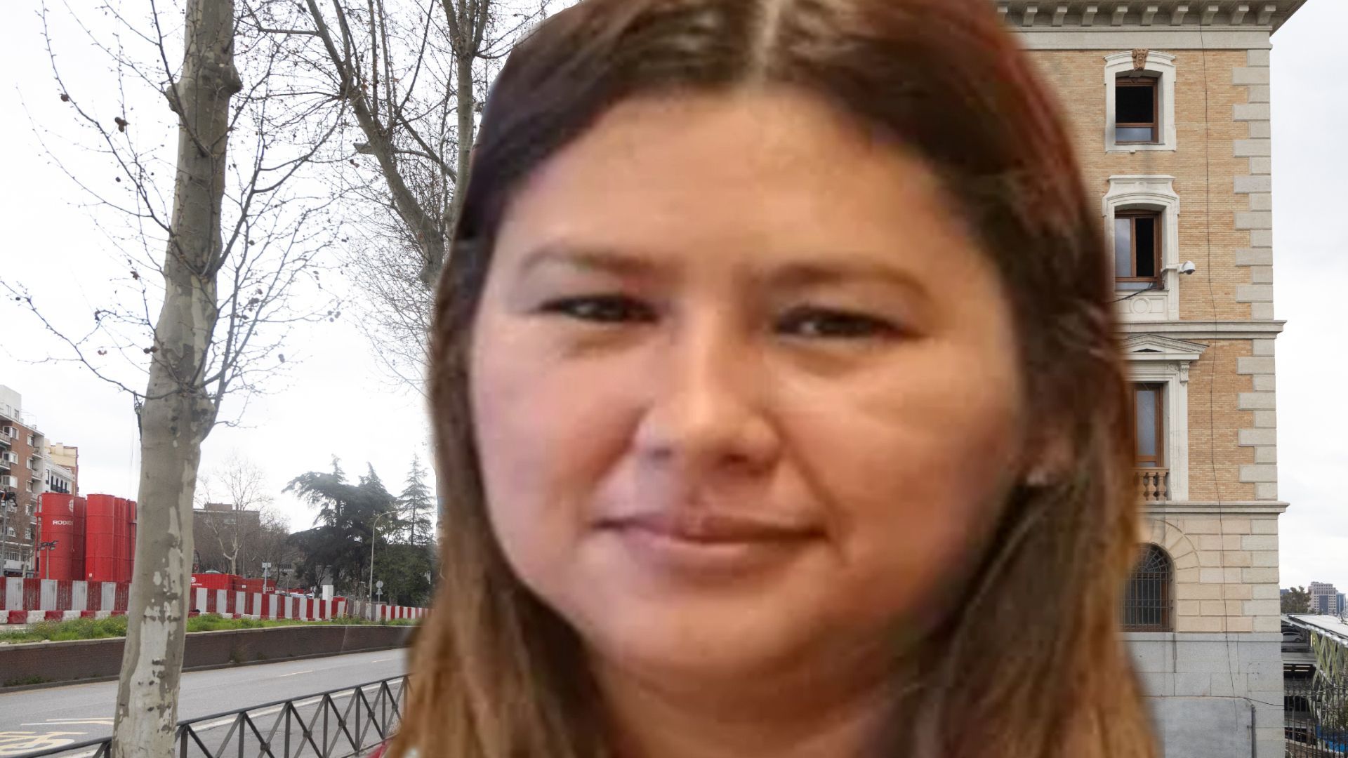 Imagen de Rosalba y de la zona de Atocha, en Madrid, en un fotomontaje