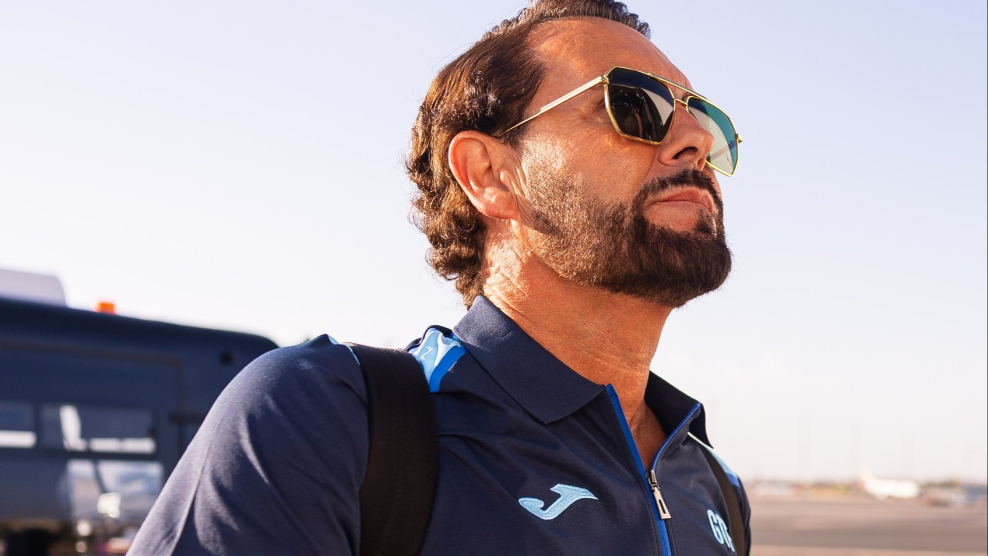 José Bordalás, en un viaje del Getafe