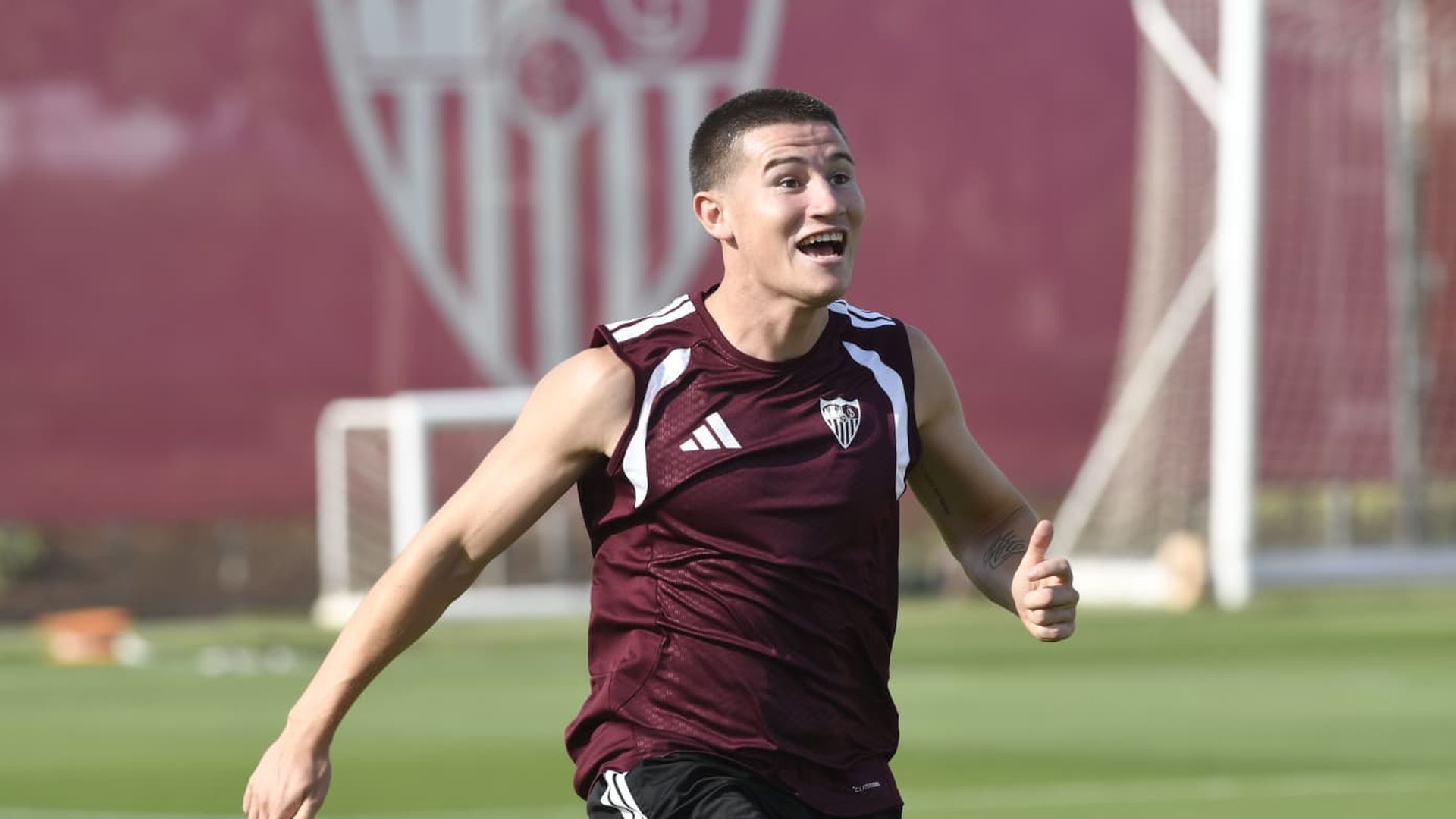 Oso, en el entrenamiento de este jueves