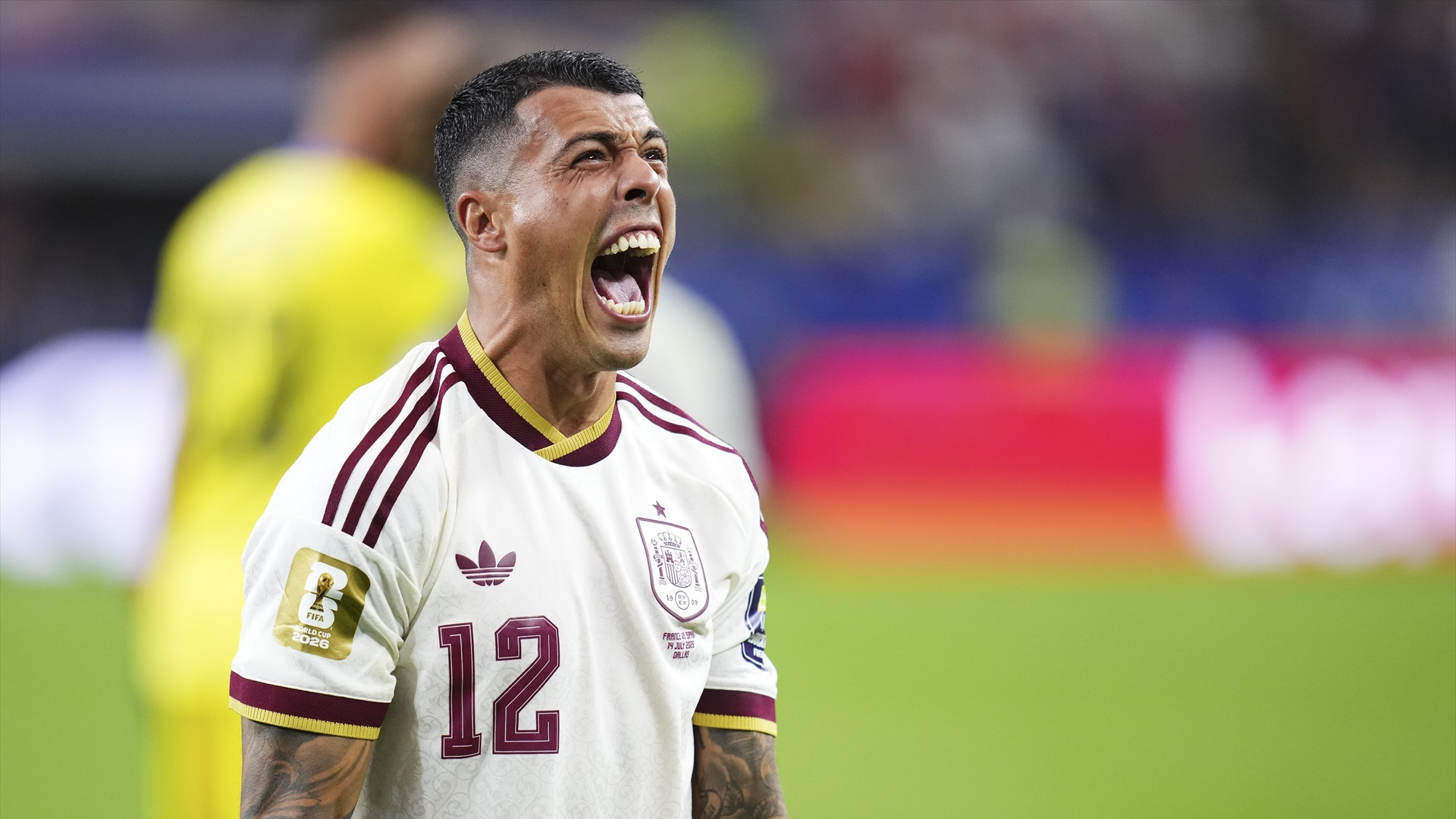 Pedro Porro festeja un triunfo de España en el Mundial Pedro Porro festeja un triunfo de España en el Mundial