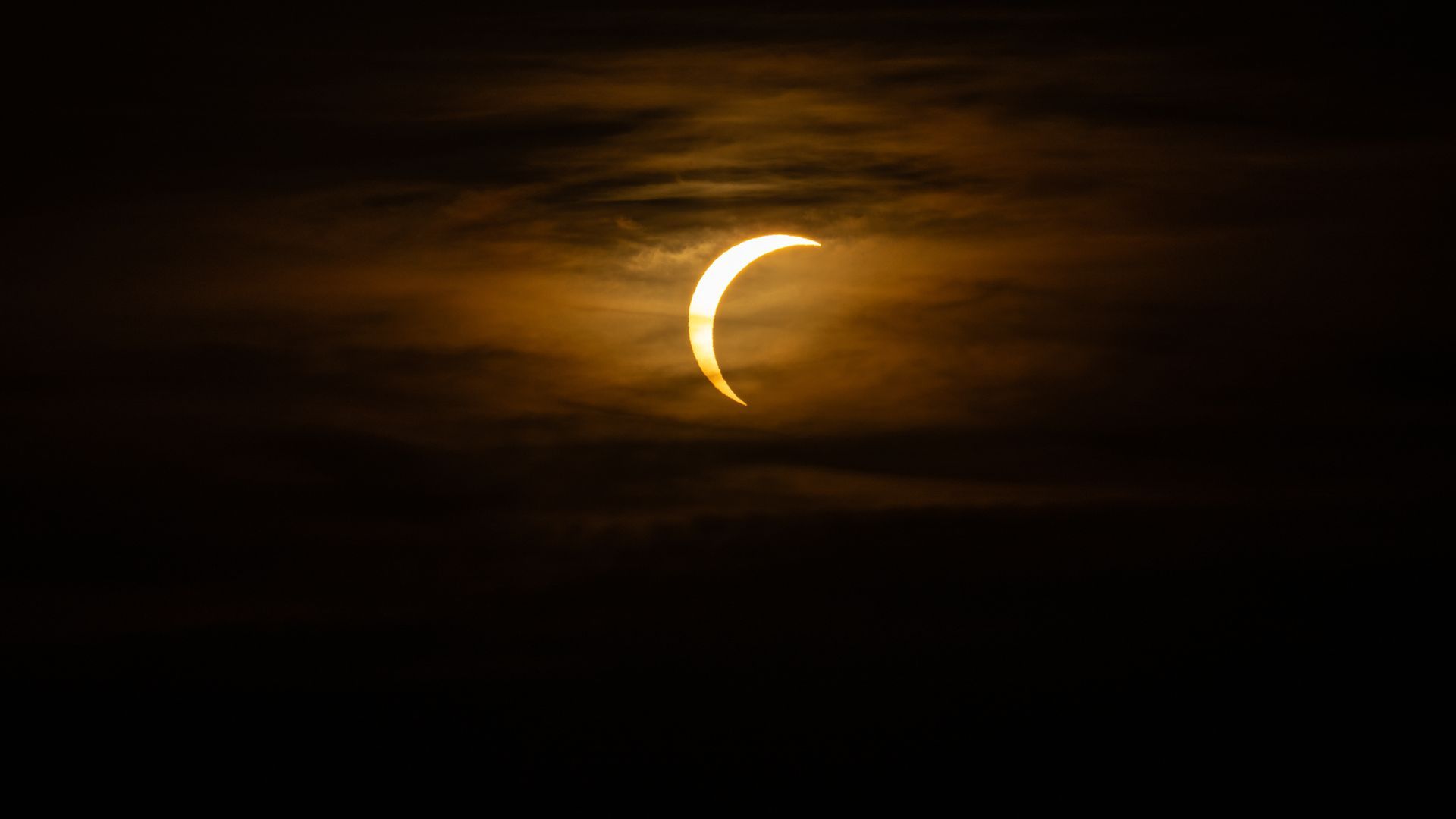 Vista durante el eclipse solar total de 2026 en Mallorca