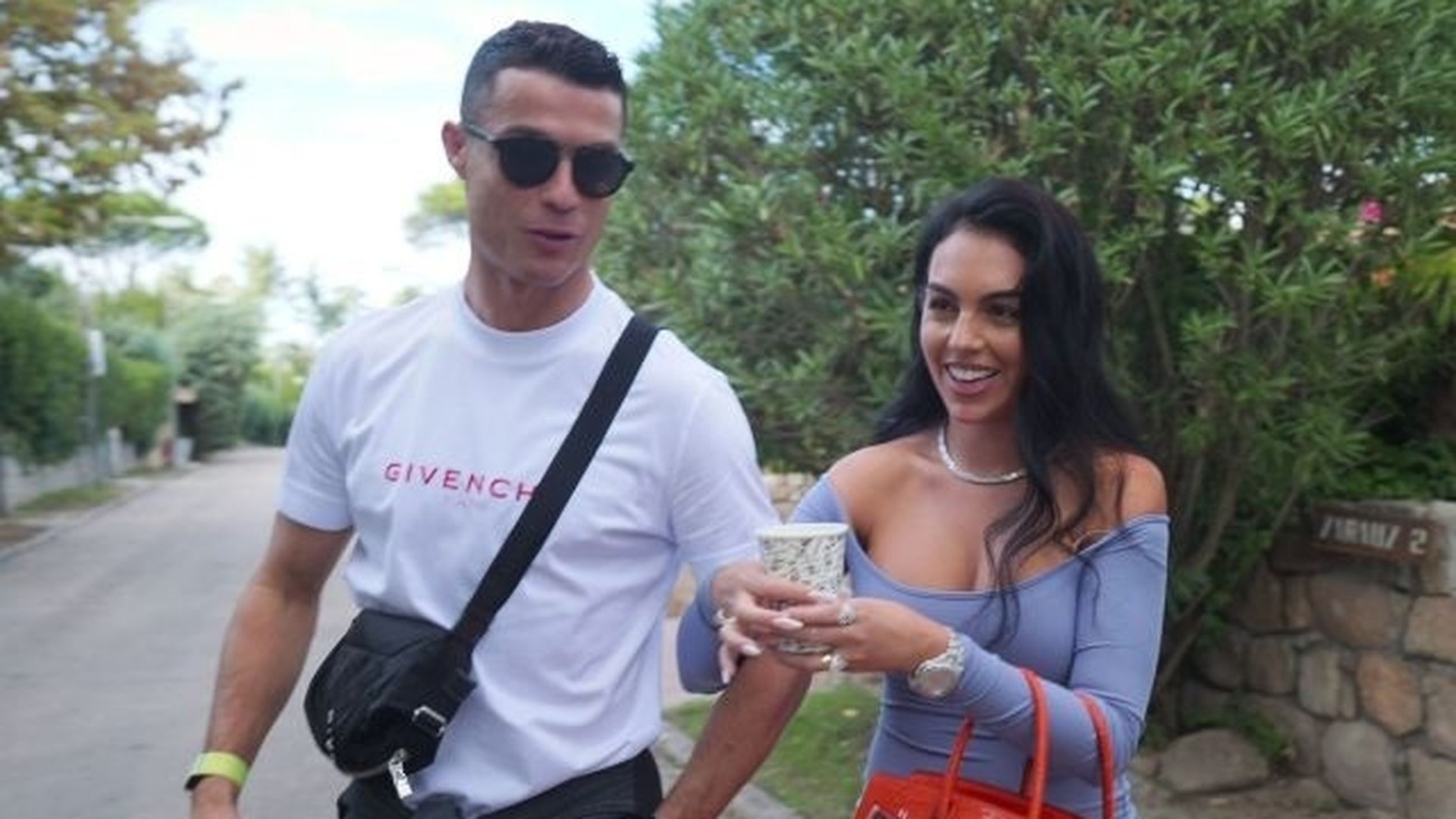 Cristiano Ronaldo y Georgina Rodríguez, durante la grabación del documental