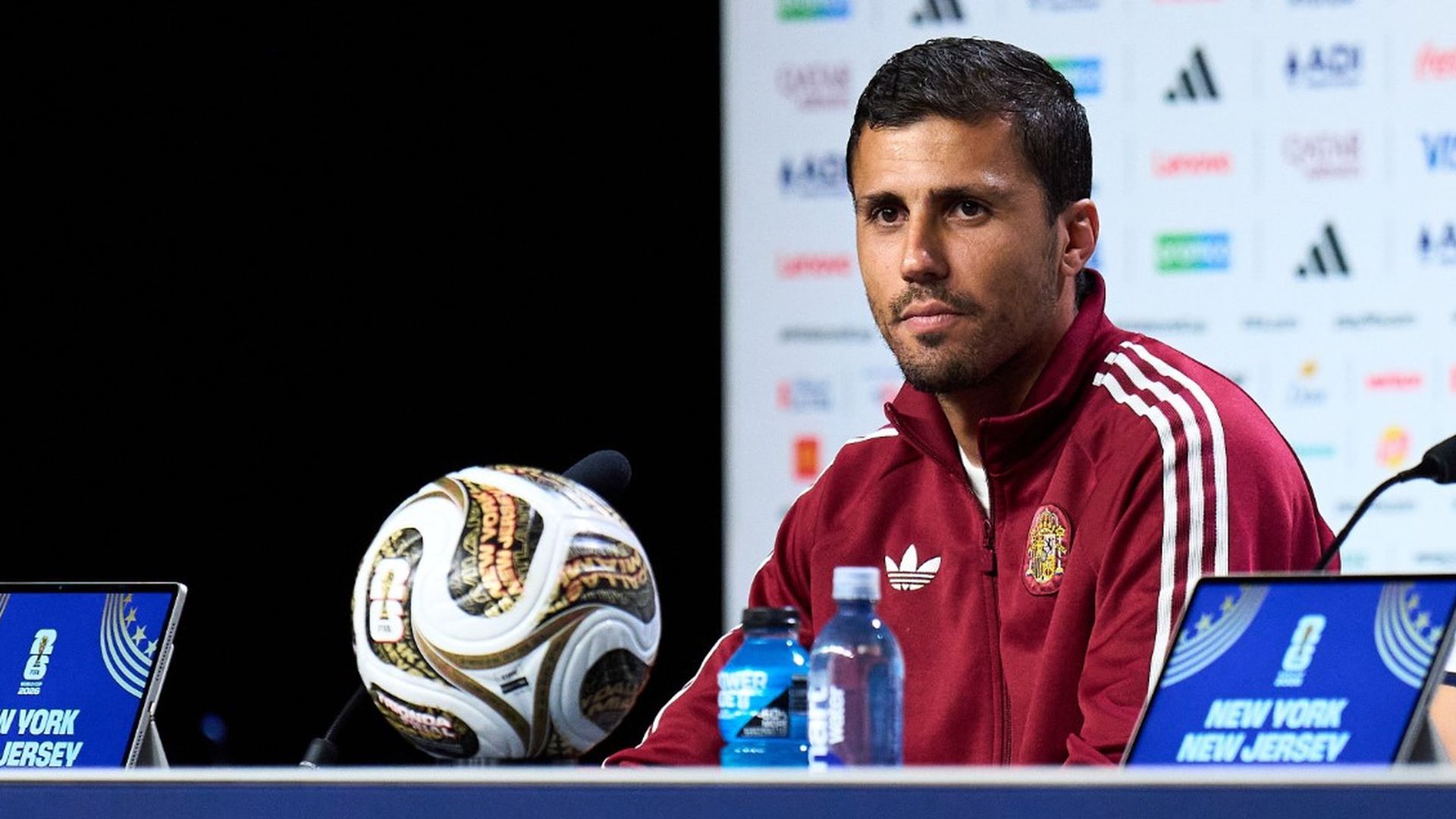 Rodri, en la rueda de prensa previa a la final del Mundial Rodri, en la rueda de prensa previa a la final del Mundial