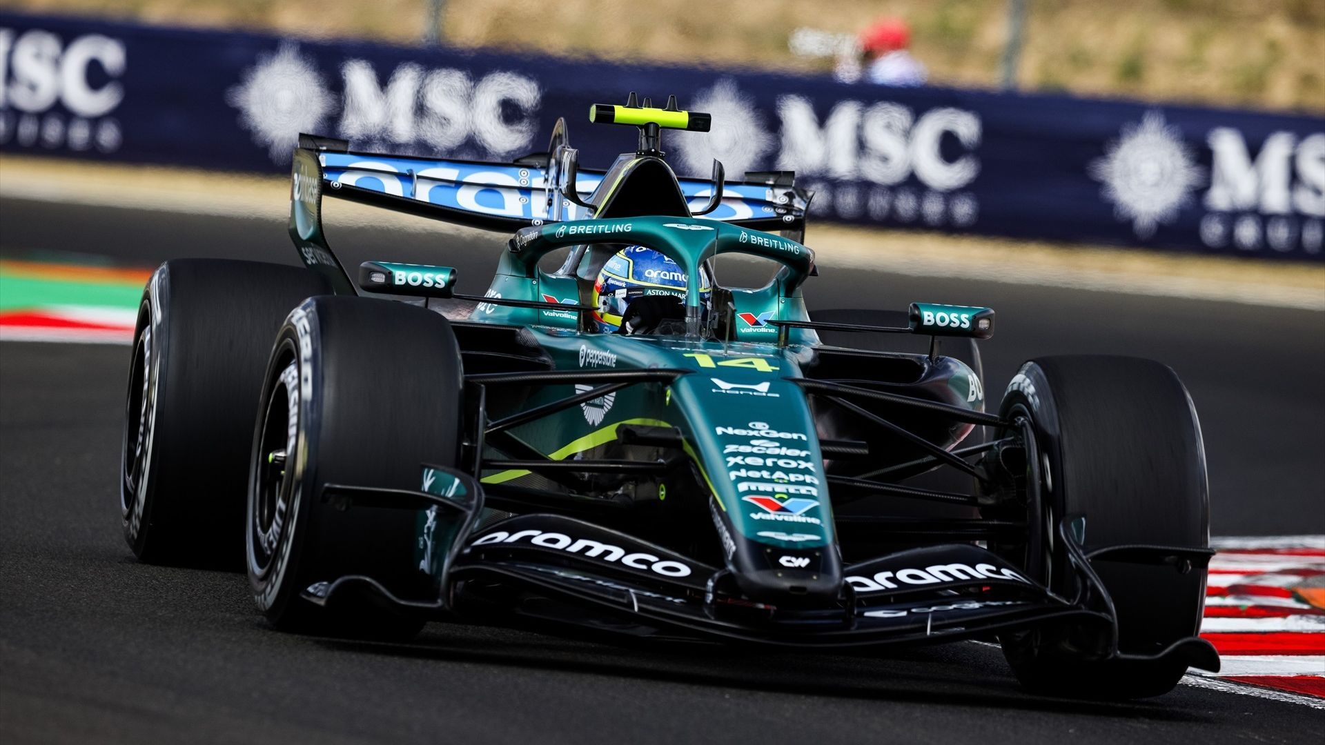 Fernando Alonso durante el Gran Premio de Hungría esta temporada