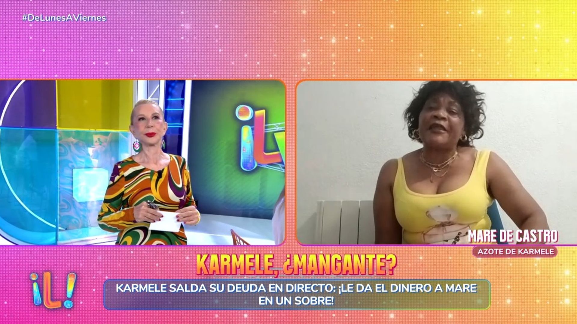 Karmele y Mare de Castro, cara a cara tras haber acusado a la colaboradora de "morosa" Karmele y Mare de Castro, cara a cara tras haber acusado a la colaboradora de "morosa"