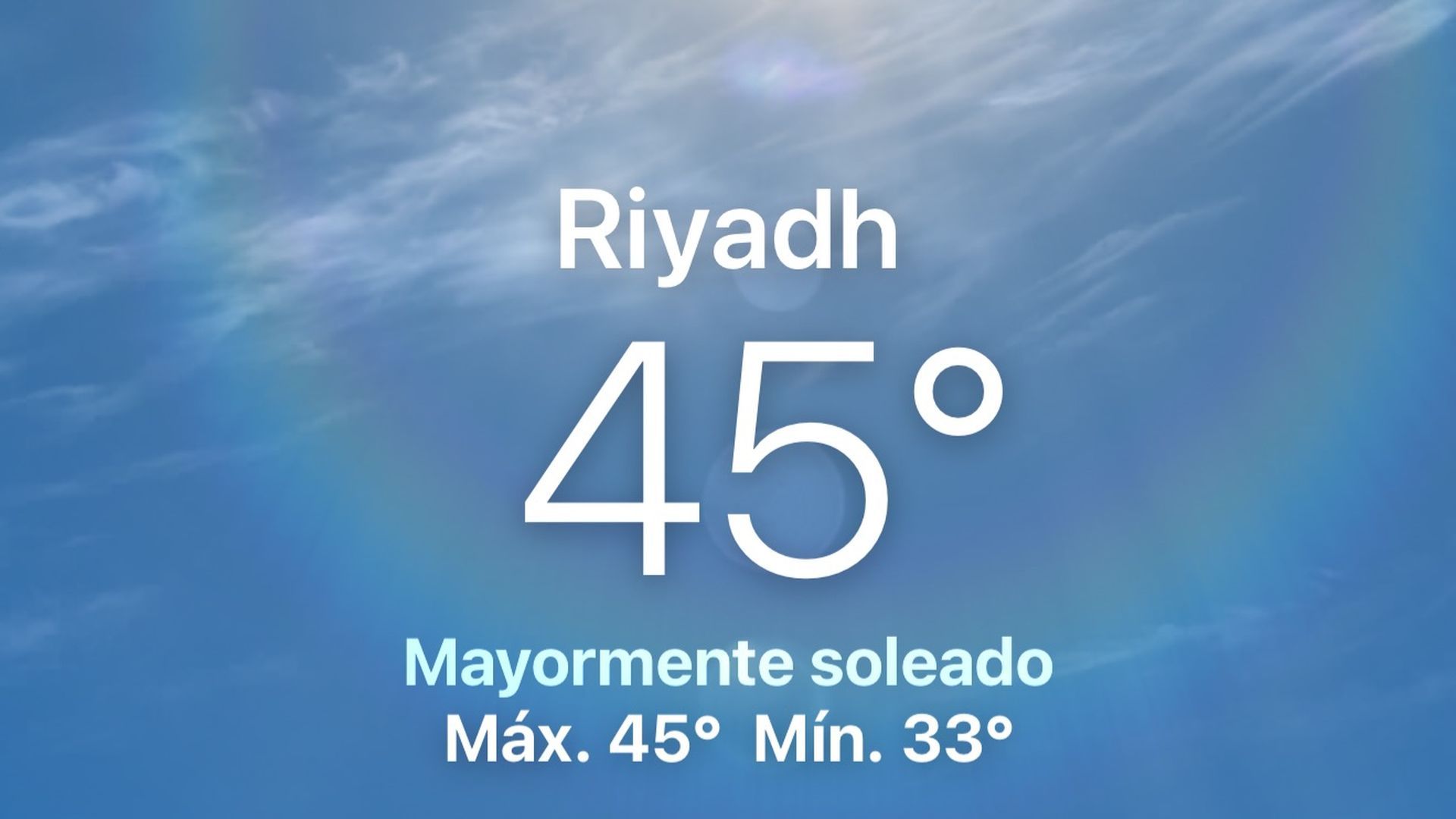 La captura de Georgina de la temperatura en Riyadh