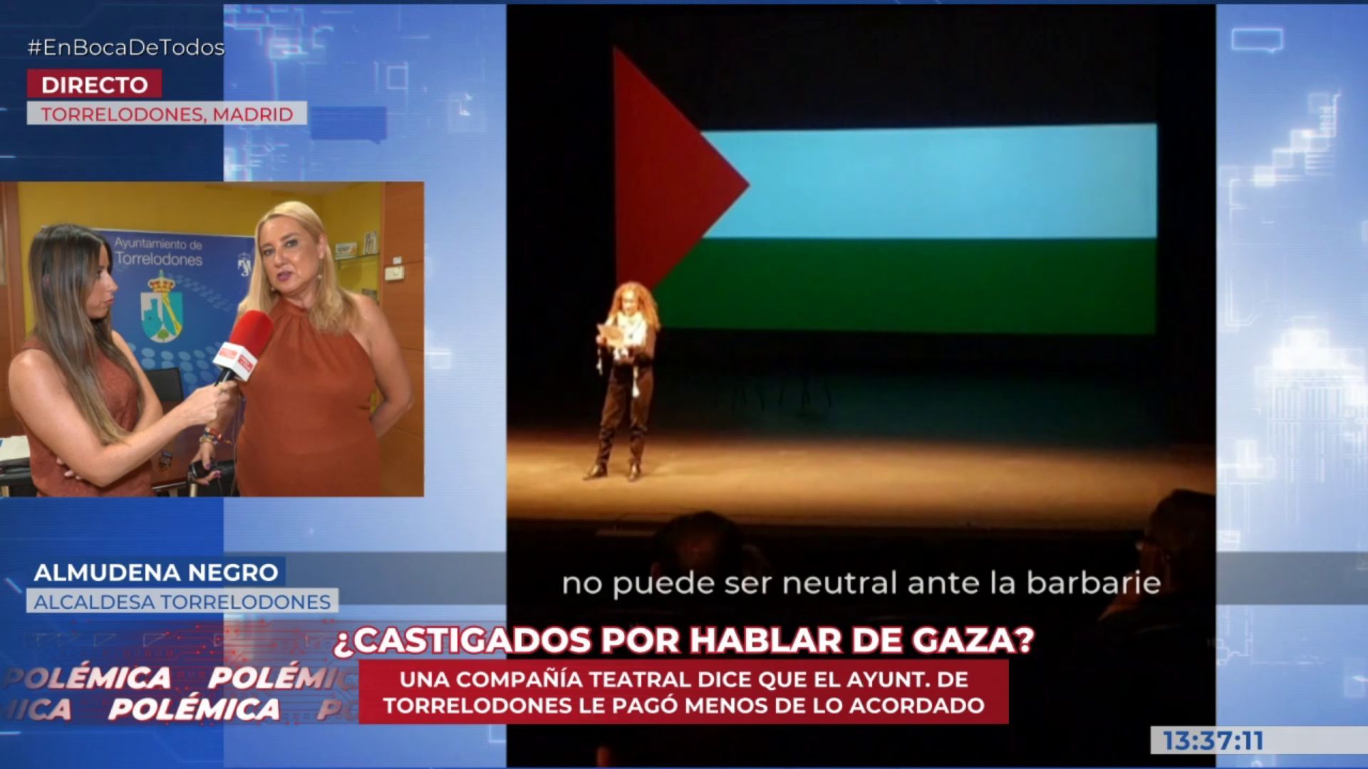 La alcaldesa de Torrelodones tacha de “intolerable” el discurso político de una directora de teatro al terminar su obra