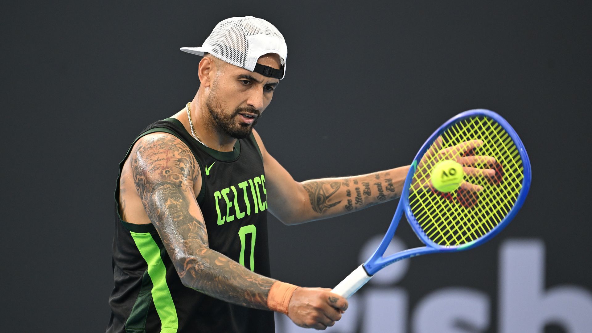 El tenista Nick Kyrgios, durante un torneo en Brisbane, Australia