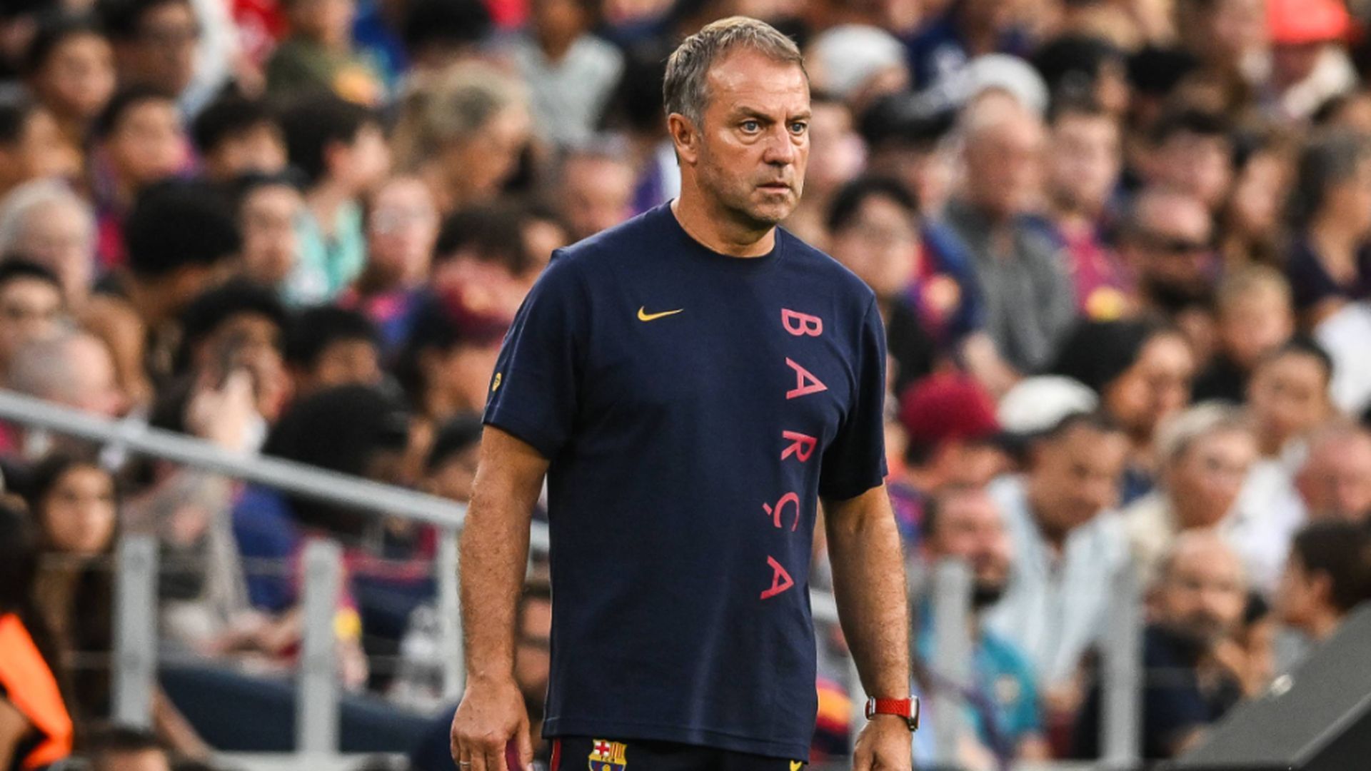 Hansi Flick, durante el Gamper