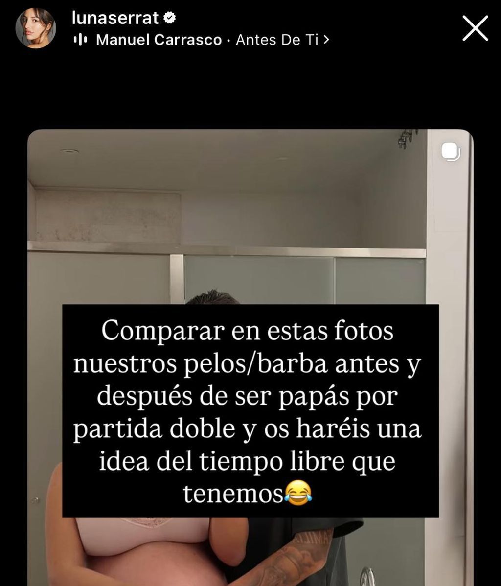 Luna Serrat y sus dos fotos con Dani Ceballos antes y después de ser padres