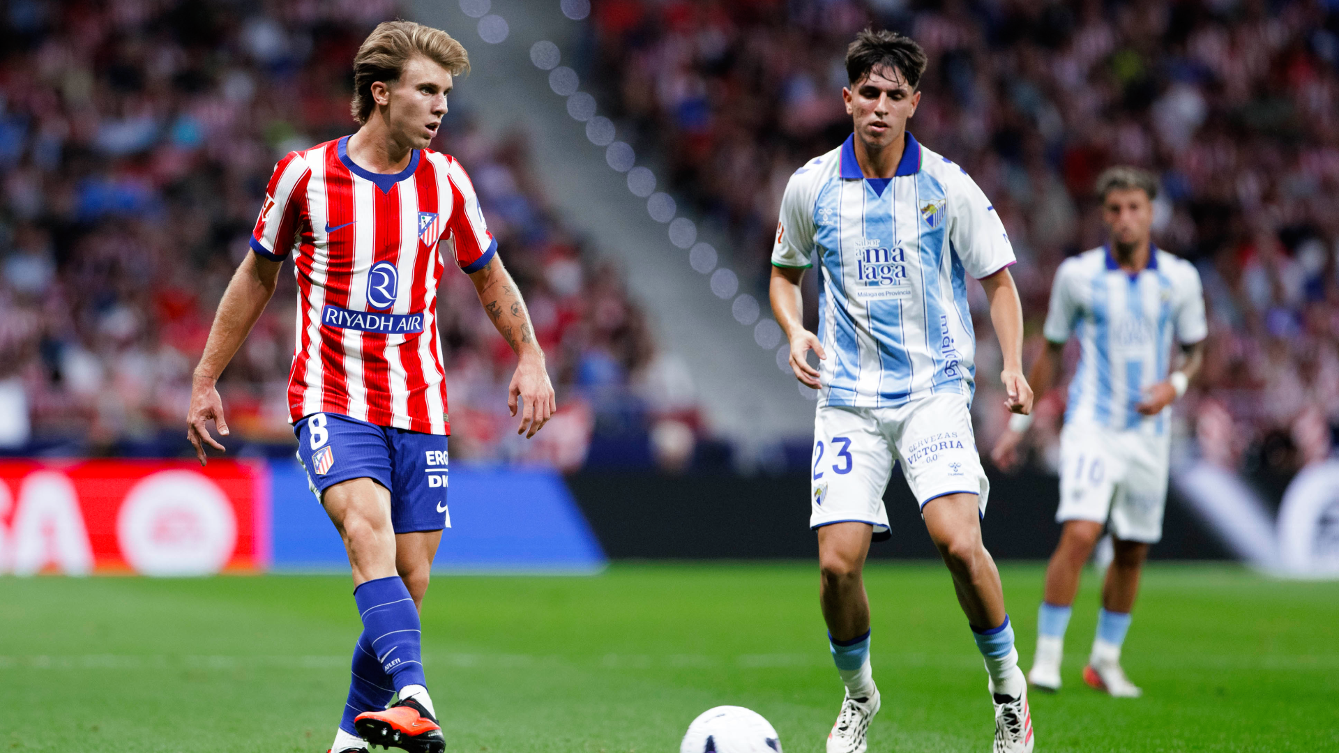 Pablo Barrios, en el Atlético-Málaga