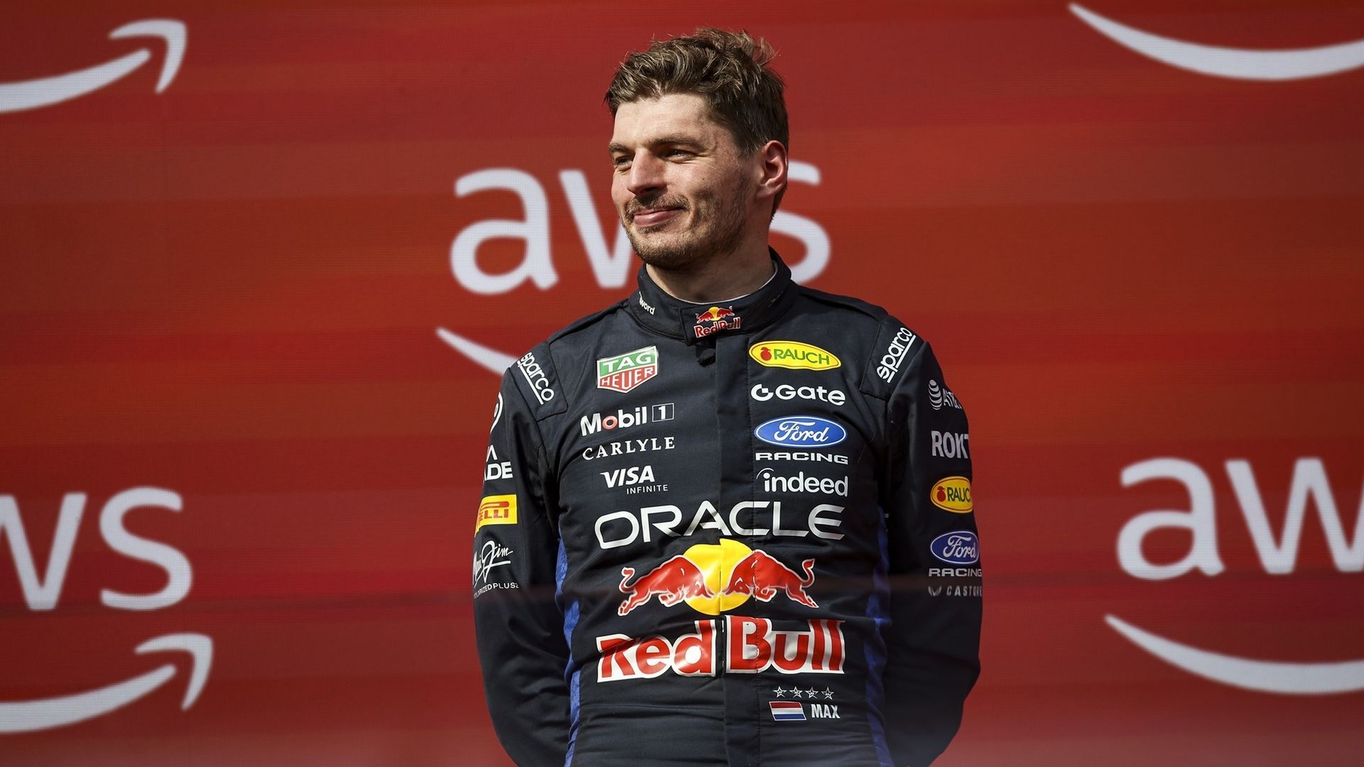Max Verstappen en el podio tras el Gran Premio de Hungría Max Verstappen en el podio tras el Gran Premio de Hungría