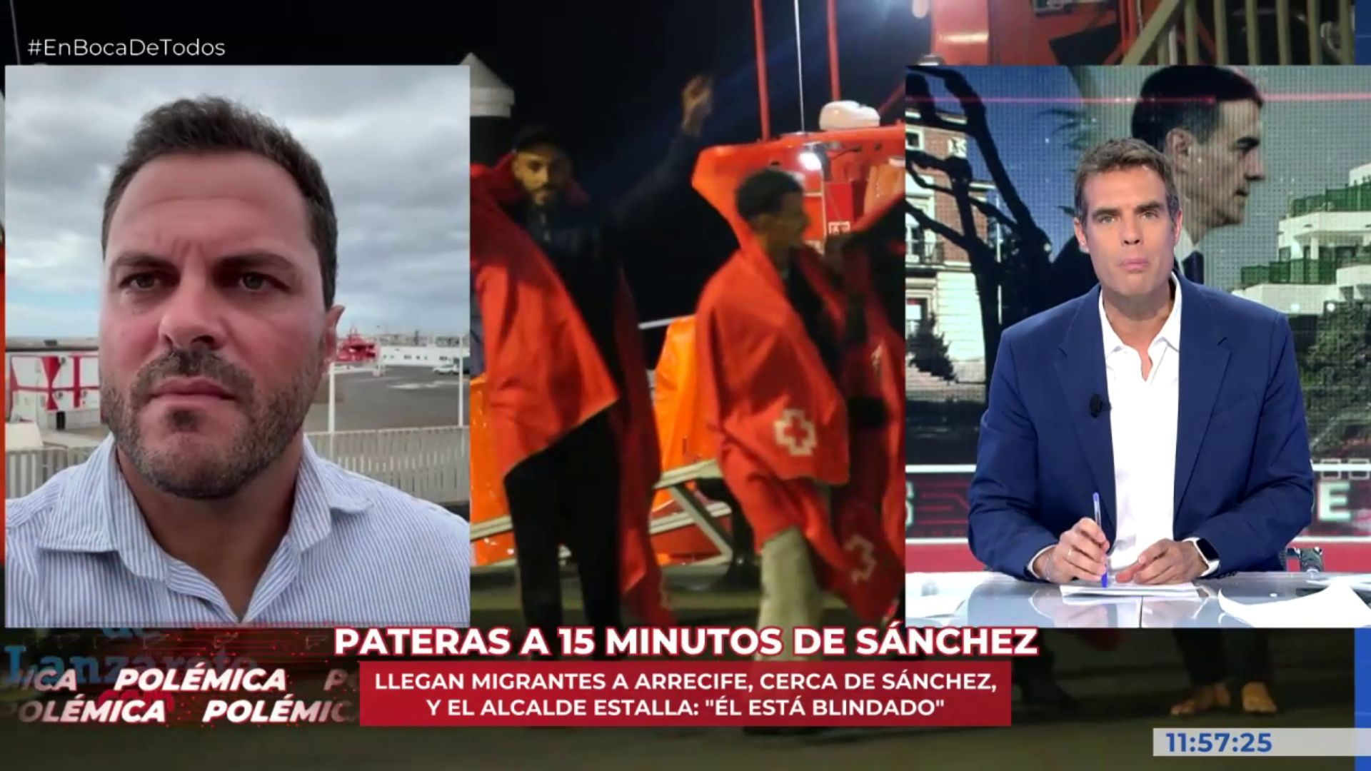 El alcalde de Arrecife (Lanzarote), contra Sánchez, tras la llegada en patera de más de 200 inmigrantes