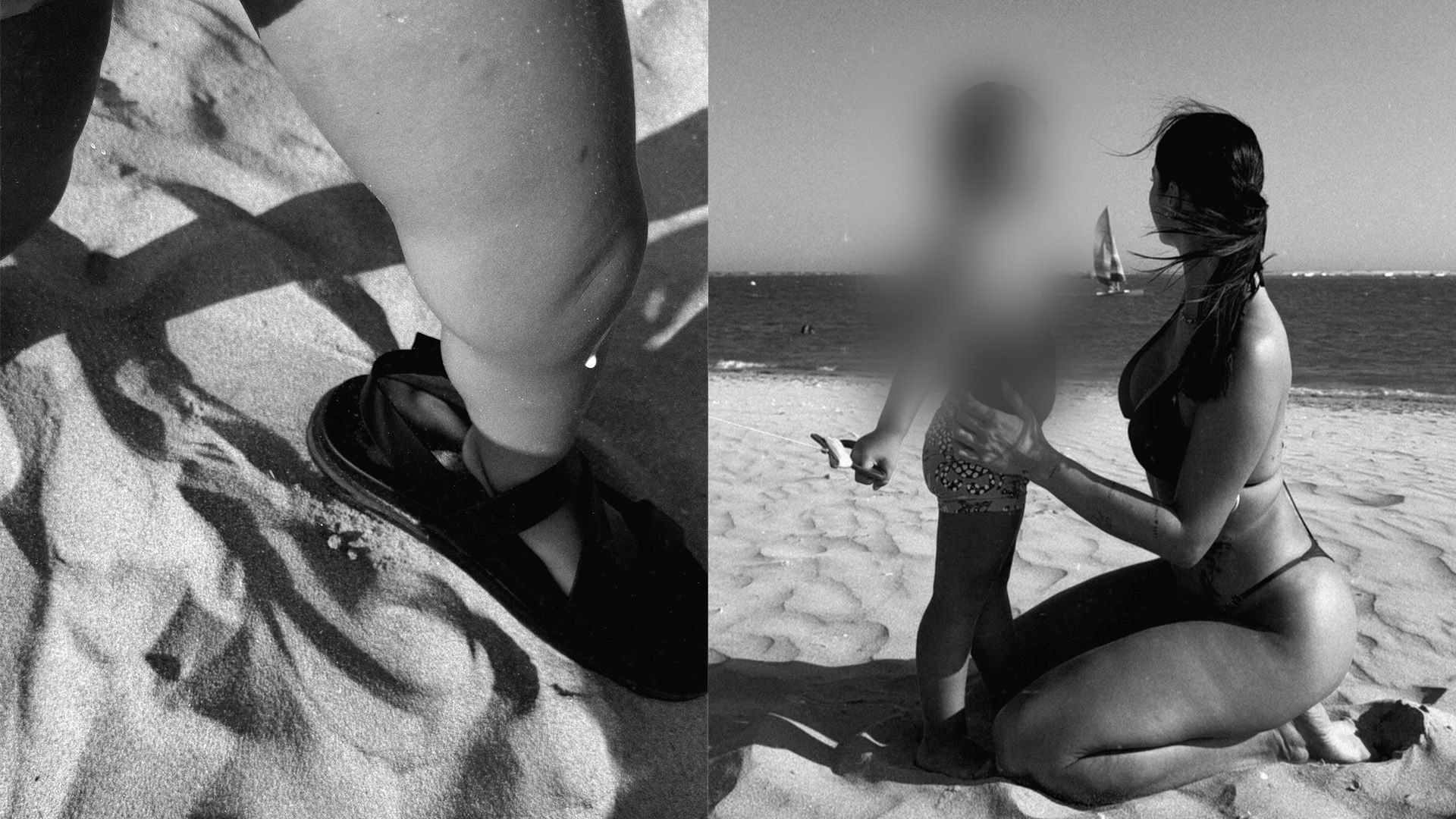 Javy y Rith pasando el día en la playa junto a su hijo