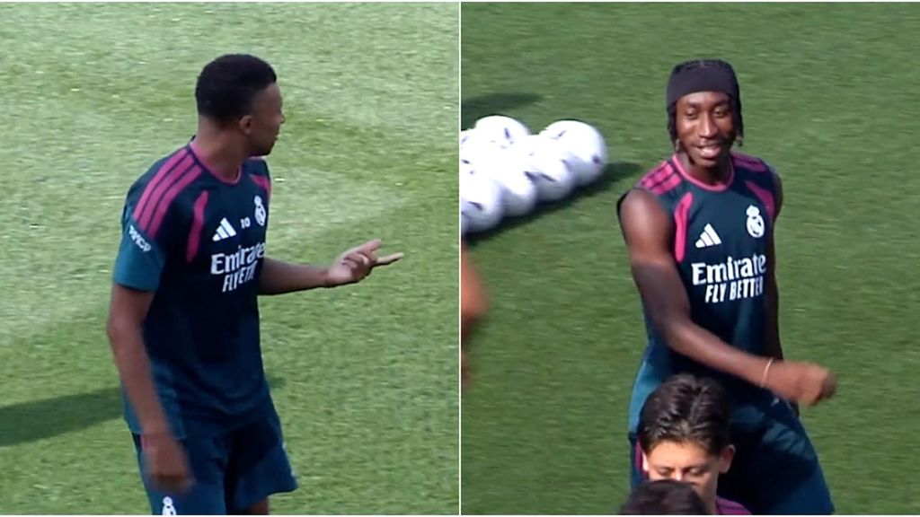 El momentazo en el entrenamiento del Madrid que demuestra que Mbappé y Diomande ya son uña y carne