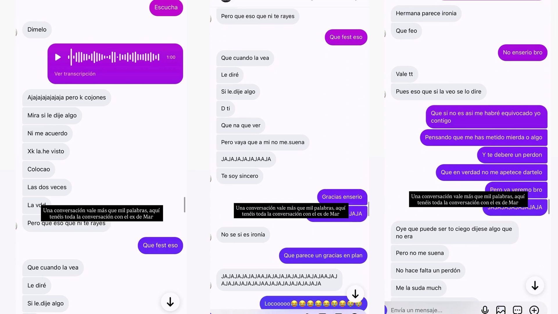 Parte de las conversación de Bayan con el exnovio de Mar