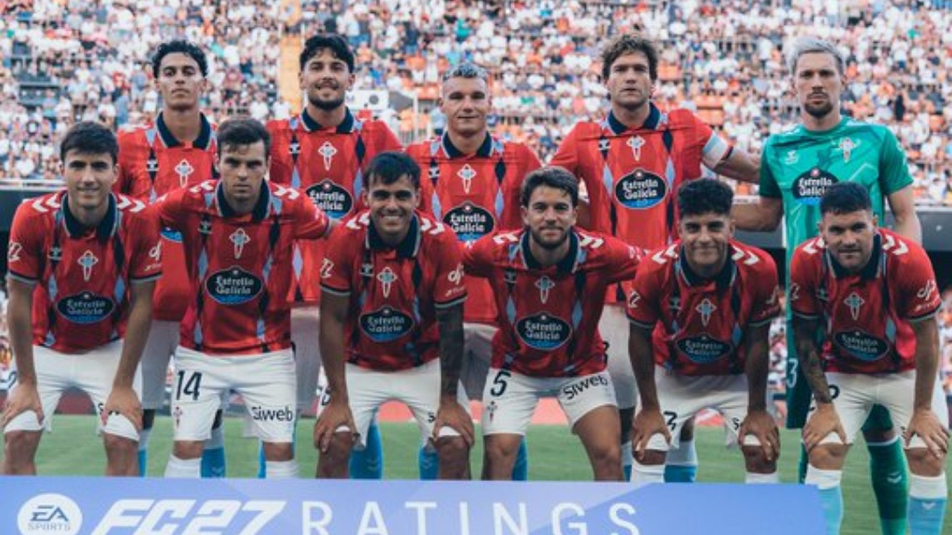 El once del Celta en Mestalla El once del Celta en Mestalla