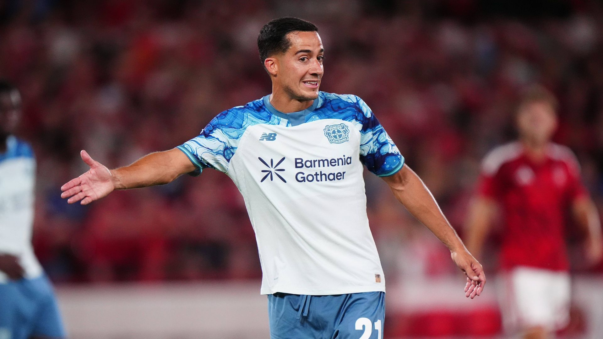 Lucas Vázquez, en un partido con el Bayer Leverkusen Lucas Vázquez, en un partido con el Bayer Leverkusen