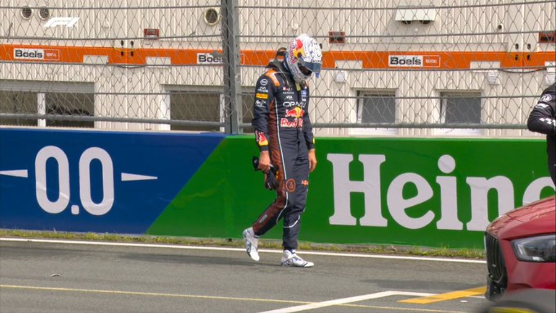 Max Verstappen tras su accidente en Zandvoort