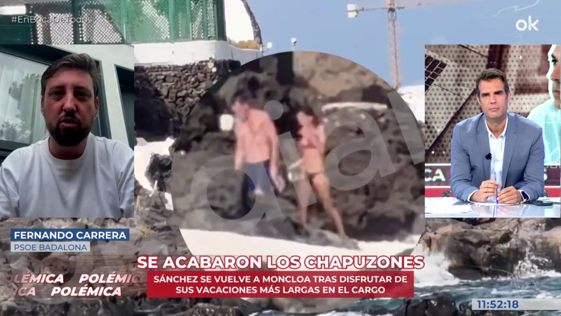 Fernando Carrera, PSOE Badalona, defiende las vacaciones de Sánchez en plena crisis migratoria