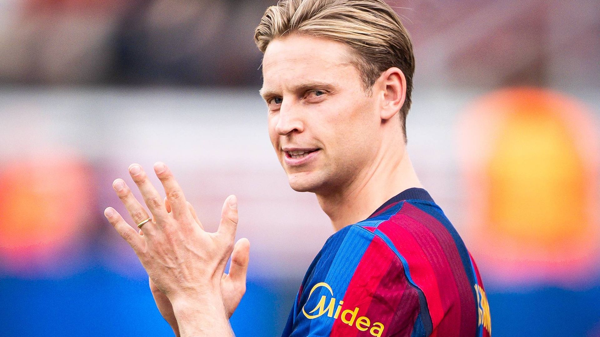 Frenkie de Jong en la presentación azulgrana