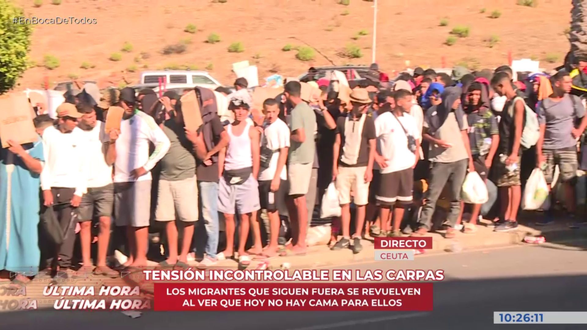 Tensión incontrolable en las carpas habilitadas en Ceuta