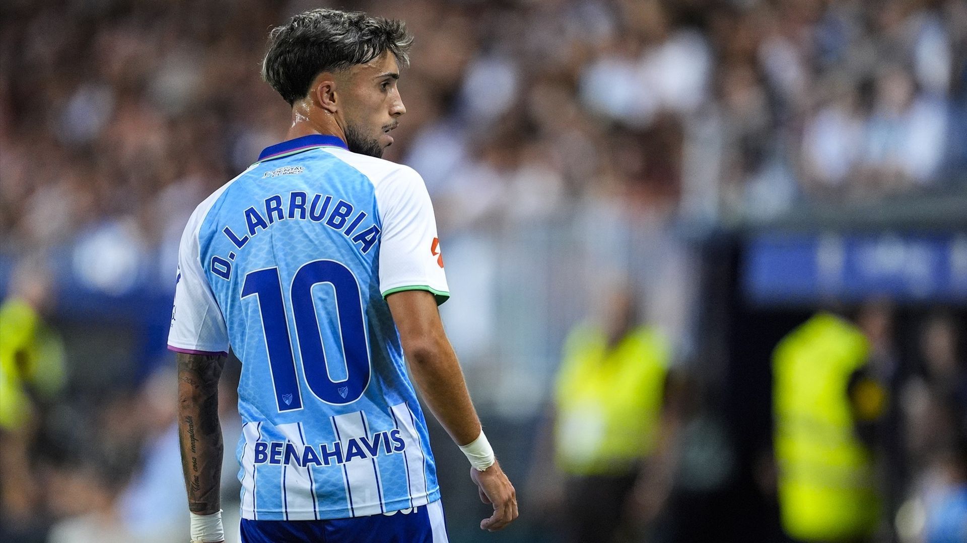 David Larrubia en el Málaga - Deportivo de la jornada 2