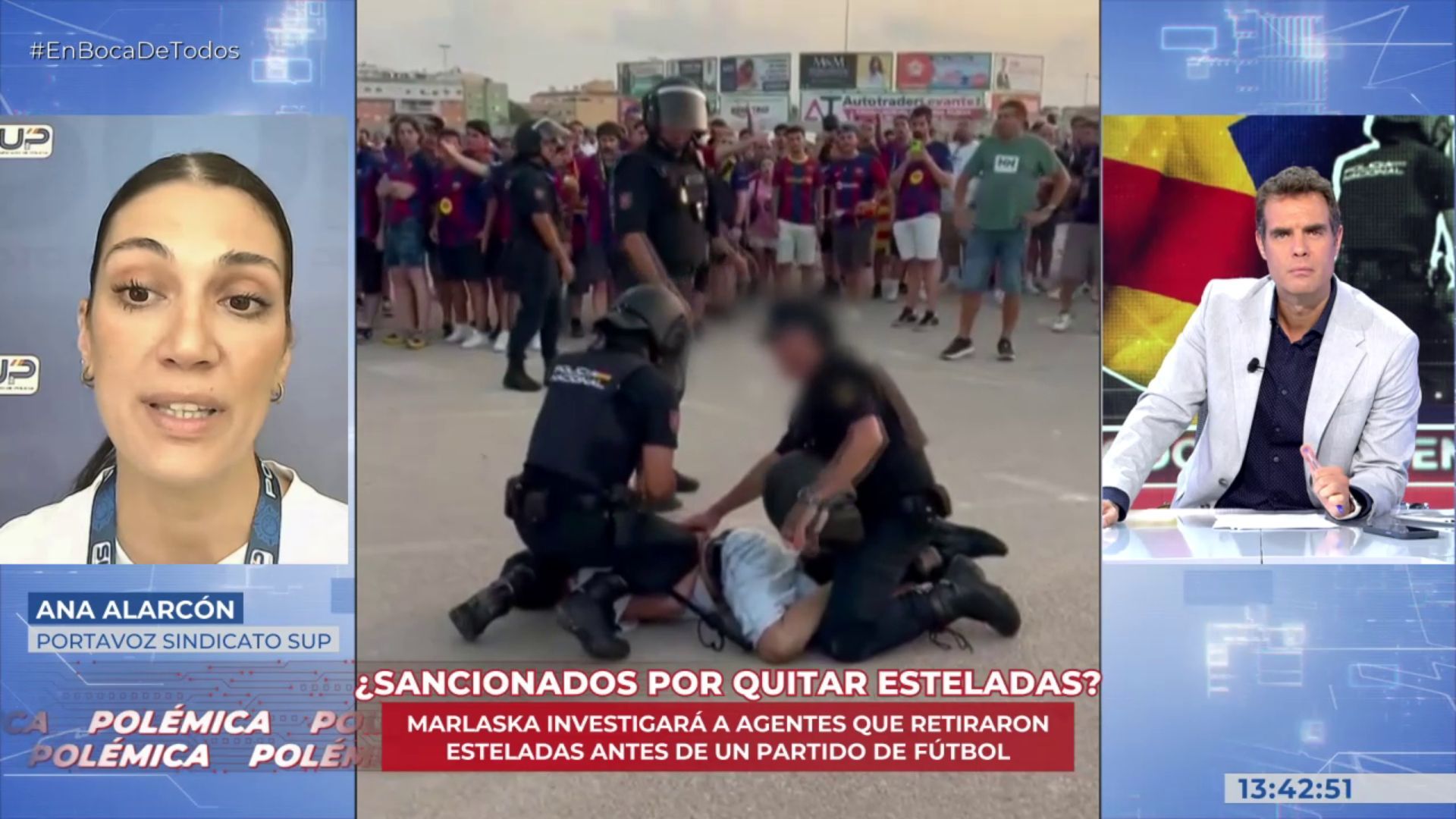 El SUP defiende la actuación de los agentes que serán investigados por retirar esteladas en Elche