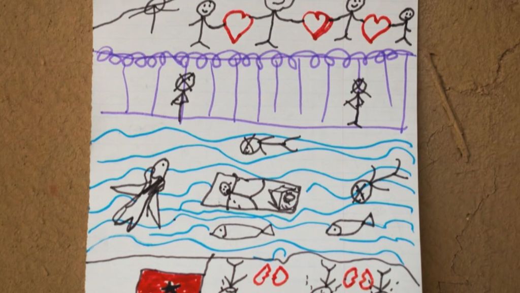 Los dibujos de 12 niñas migrantes marroquíes en Ceuta: de la tragedia en el mar y sus miedos a plasmar sus deseos de “cambiar la vida”
