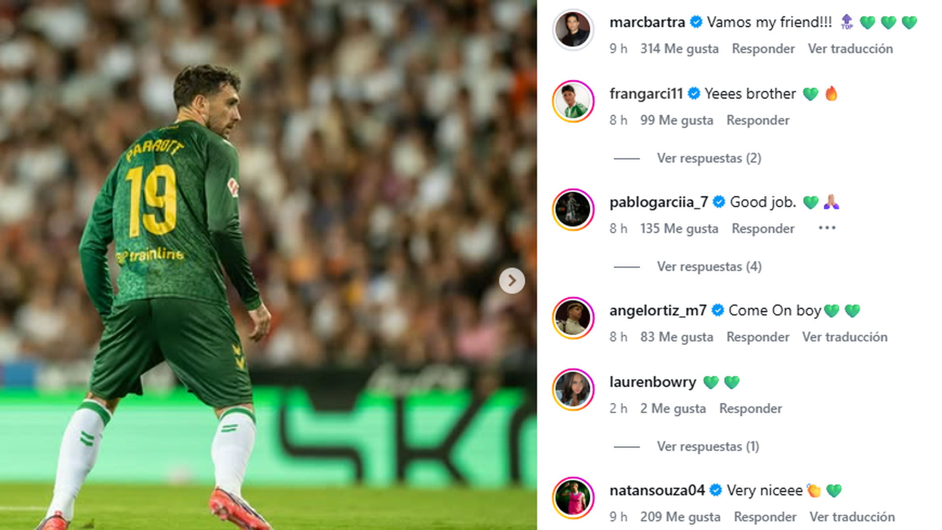 Algunos de los comentarios que le han dejado a Troy Parrott sus compañeros de equipo